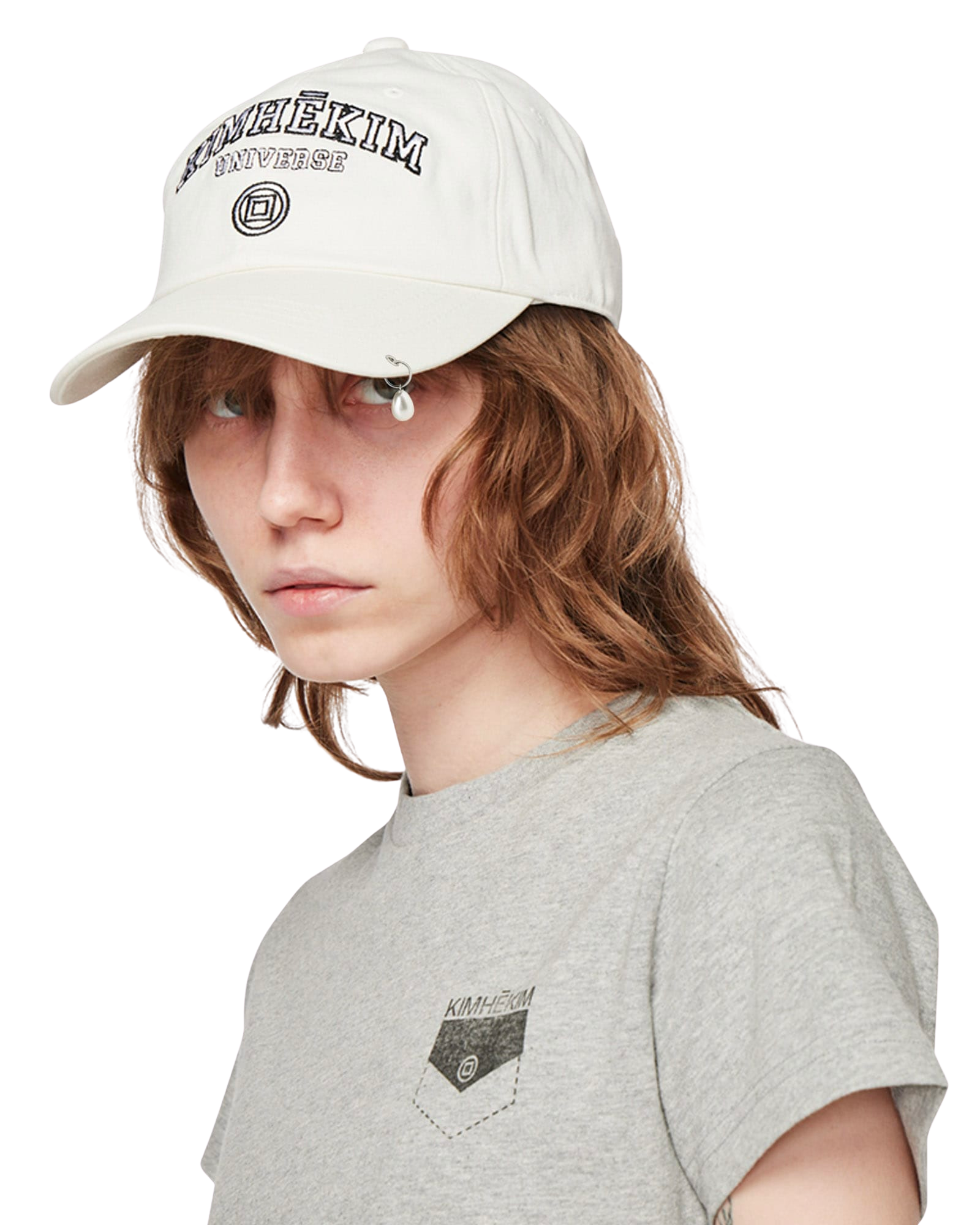 Kimhe Kim - Pearl Pierced Baseball Cap (White) product image 3 | TRAB K-Fashion Australia