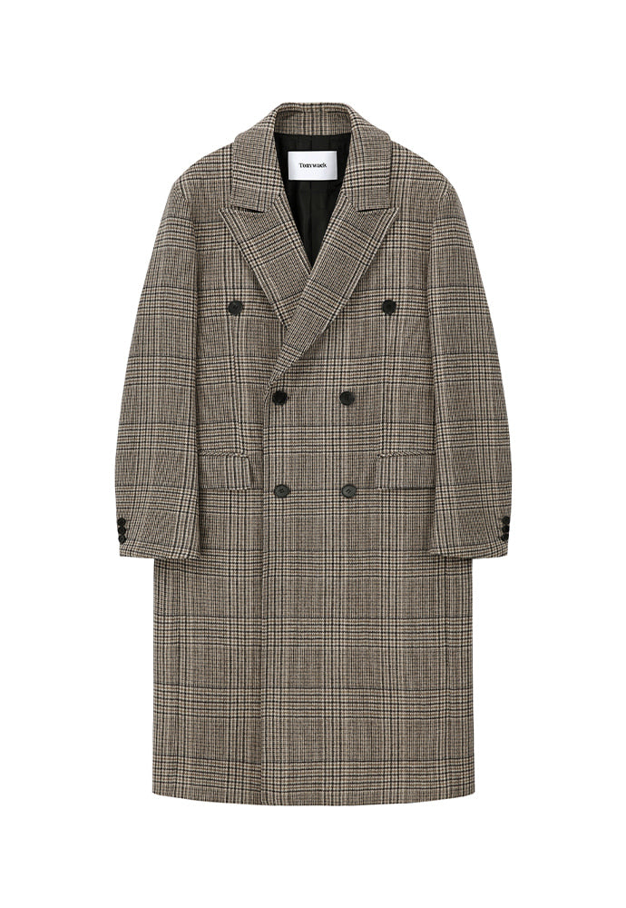 Tonywack - Crudo Cashmere Double Coat (Beige Prince Of Wales Check) product image 4 | TRAB K-Fashion Australia