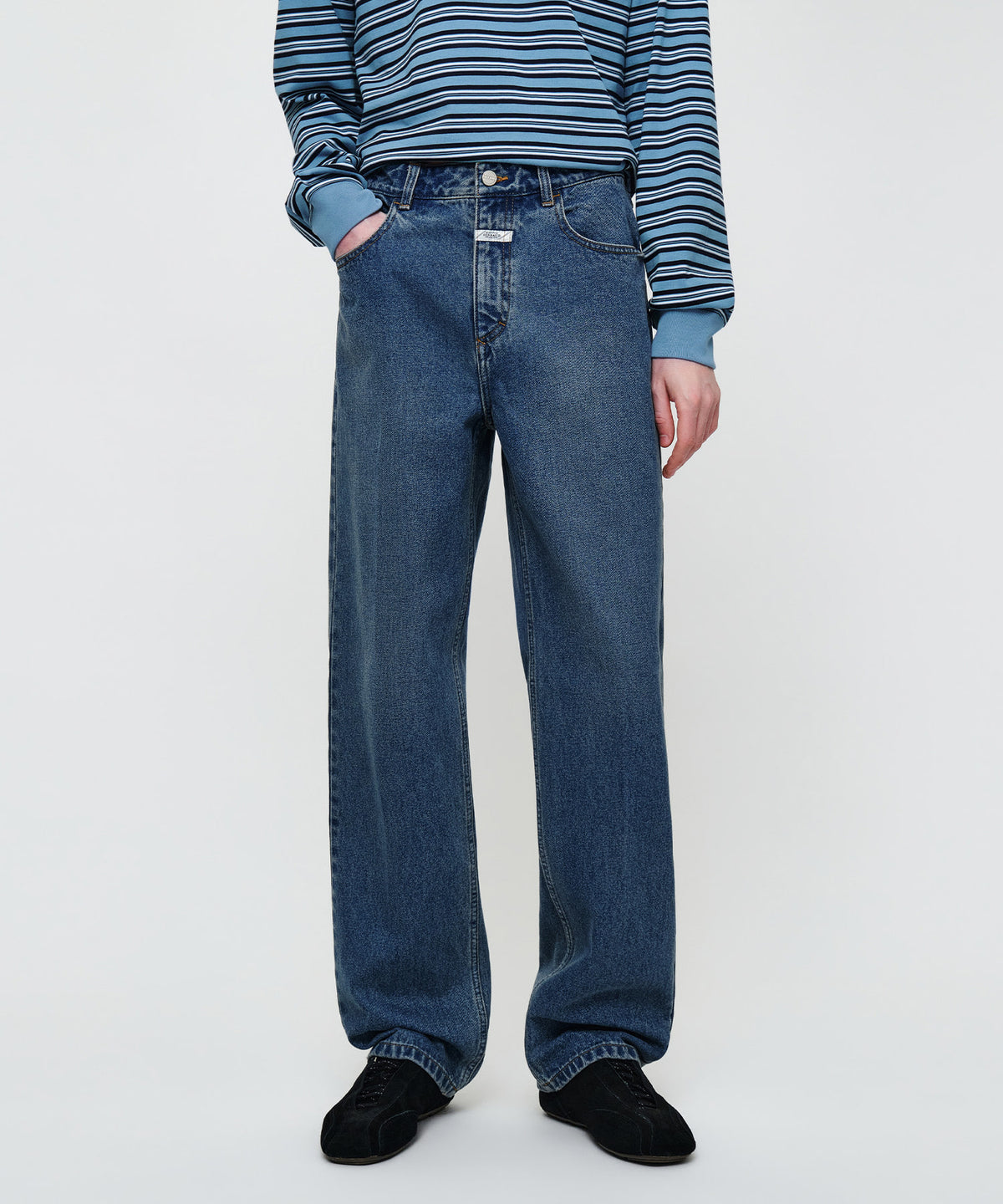 Marithe & Francois Girbaud - [Pre-order – Ships 7 Oct] Straight Denim Pants (Dark Blue) product image 1 | TRAB K-Fashion Australia