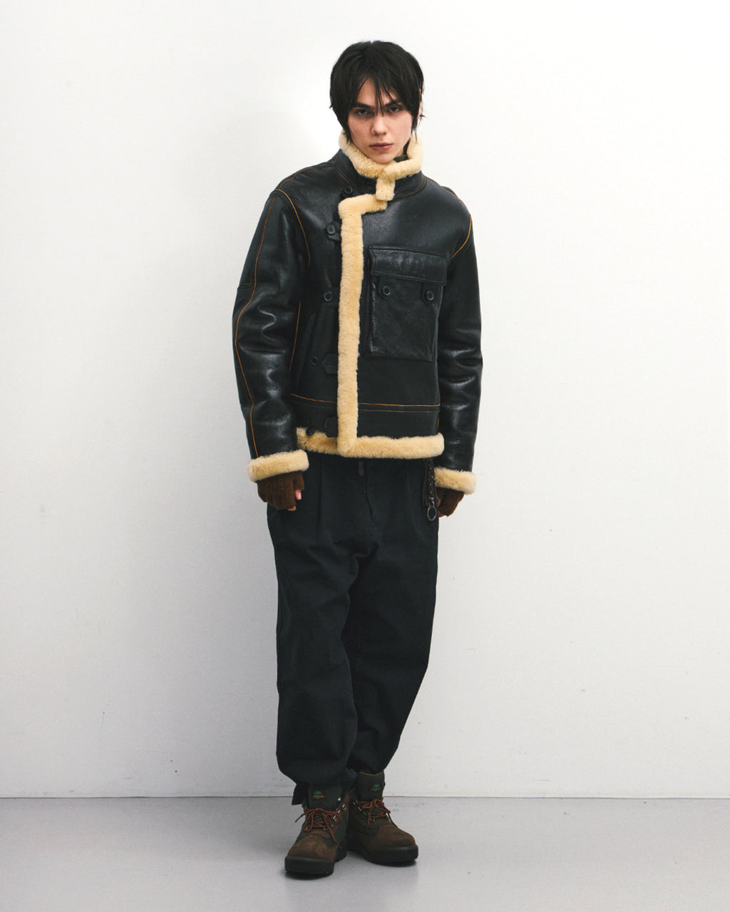 Eastlogue - Shearling Motorcycle Jumper (Black) product image 1 | TRAB K-Fashion Australia