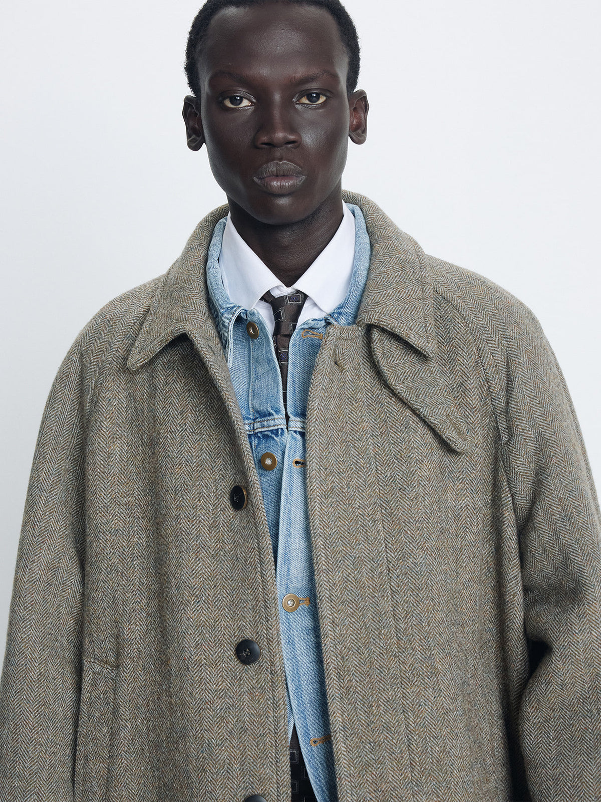 Tonywack - Herringbone Wool Raglan Overcoat (Patina Taupe) product image 6 | TRAB K-Fashion Australia