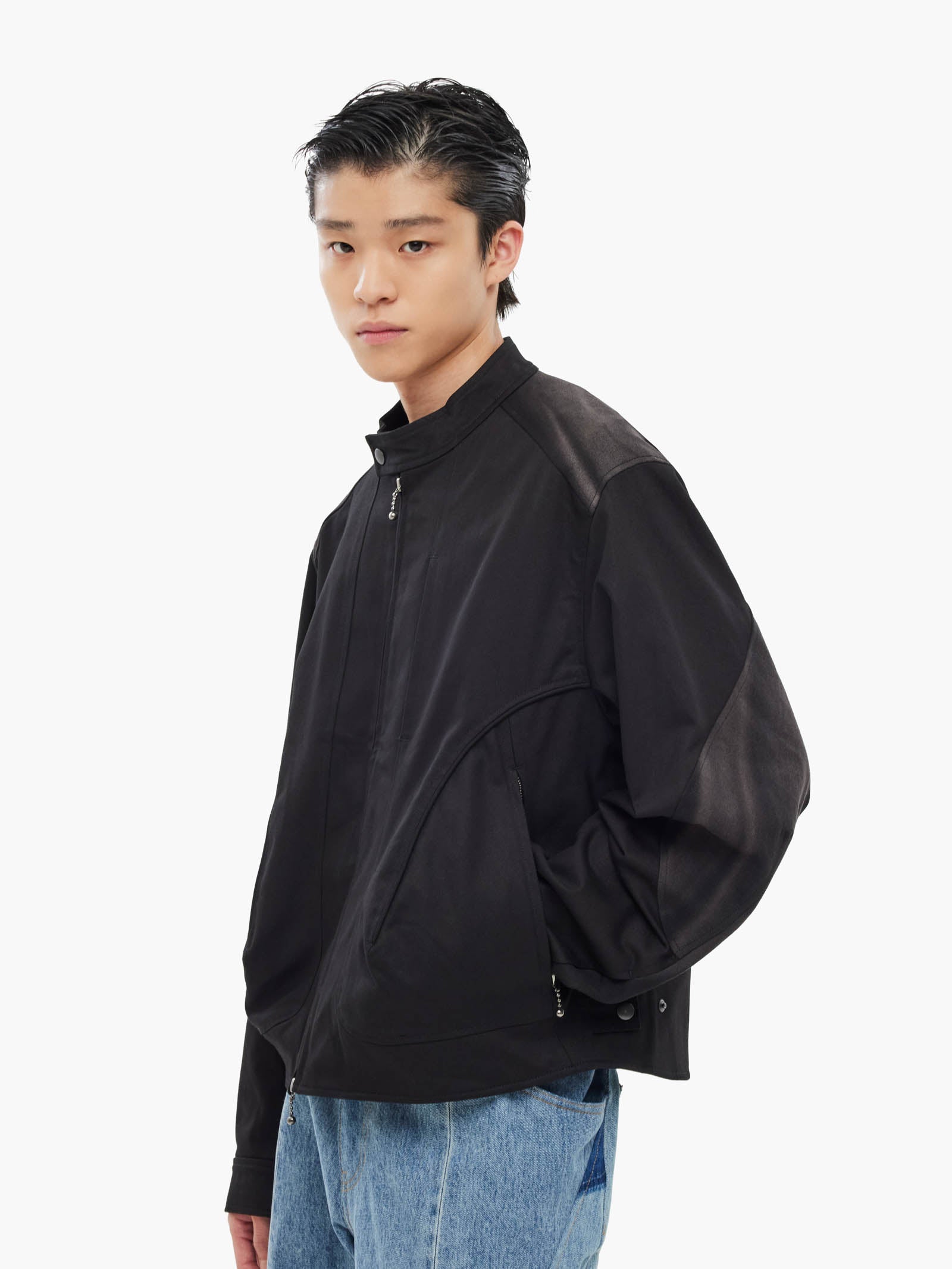 Jiyong Kim - Sun-Bleached Biker Jacket (Black) product image 2 | TRAB K-Fashion Australia
