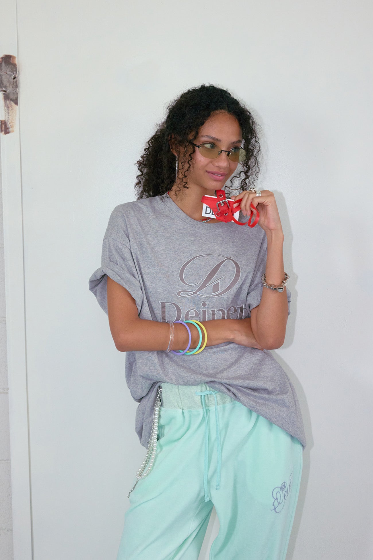 Deinet - Application Stitch T-Shirt (Melange Grey) product image 7 | TRAB K-Fashion Australia