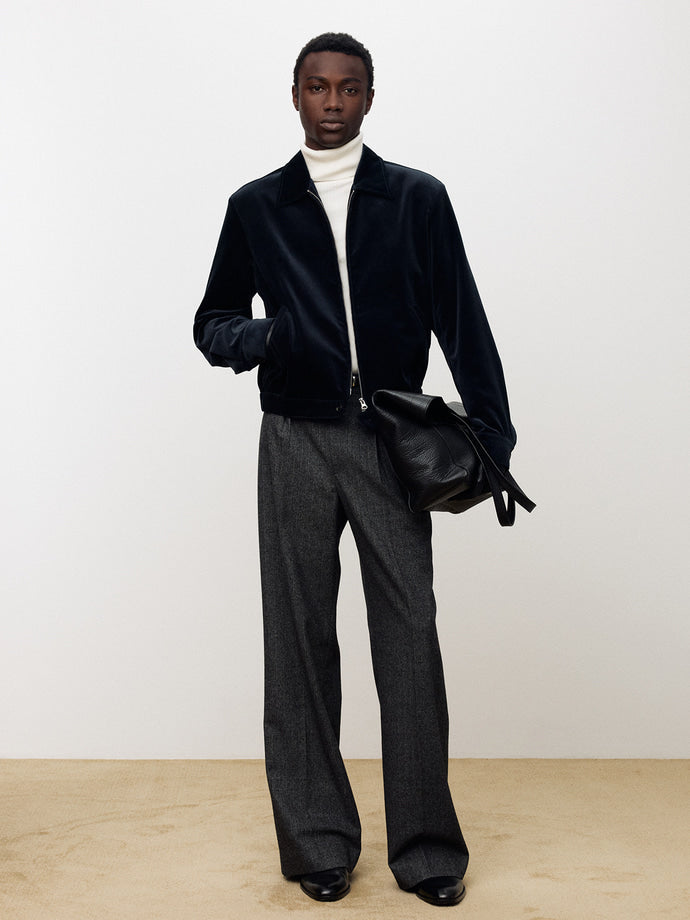 Tonywack - Velvet Blouson Jacket (Dark Navy) product image 2 | TRAB K-Fashion Australia