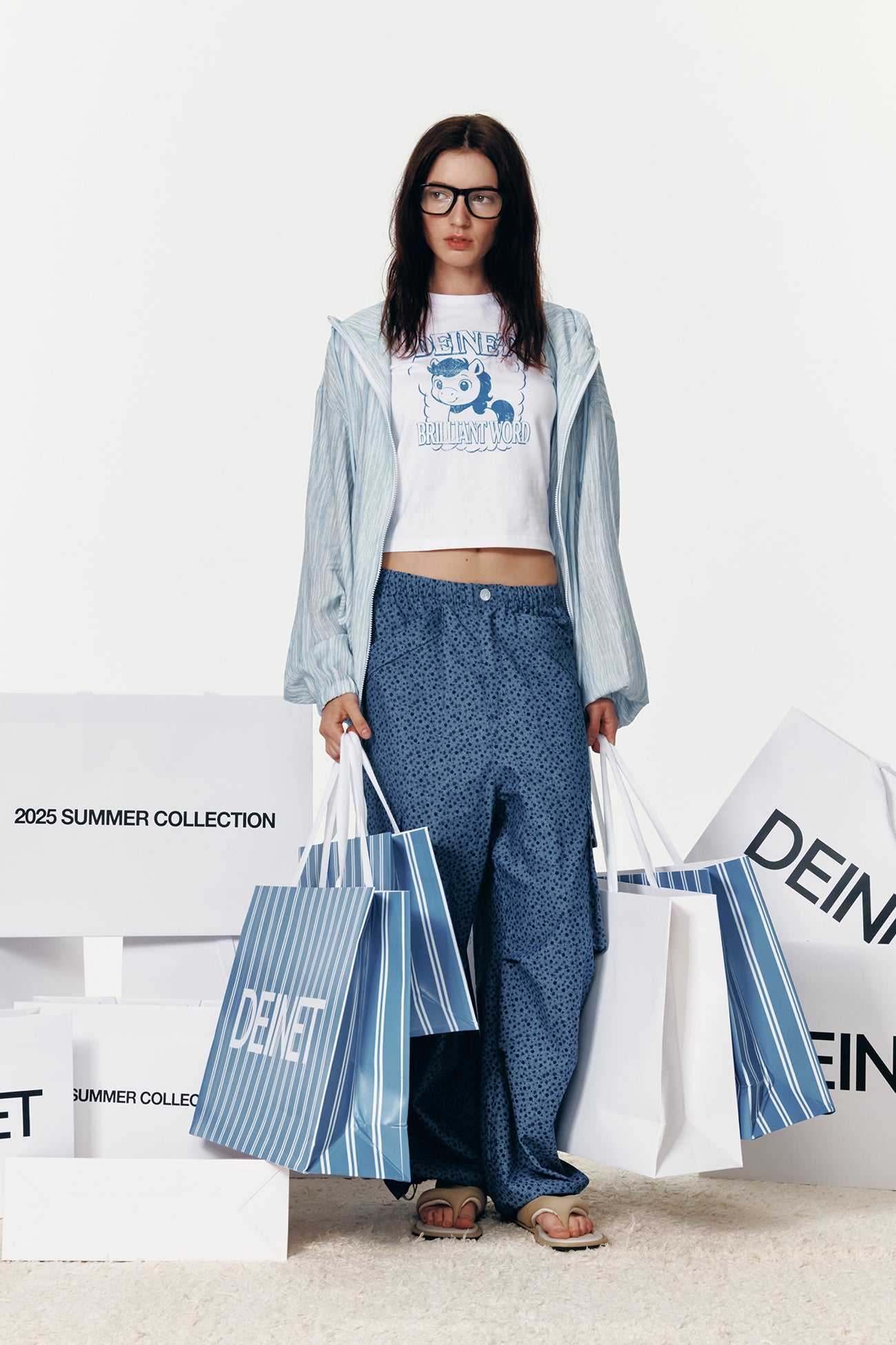 Deinet - Deinet Back Logo Bomber Jacket (Blue) product image 1 | TRAB K-Fashion Australia