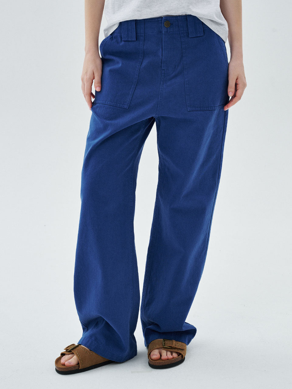 Mardi Mercredi - Cotton Straight Fit Pants (Blue) product image 1 | TRAB K-Fashion Australia