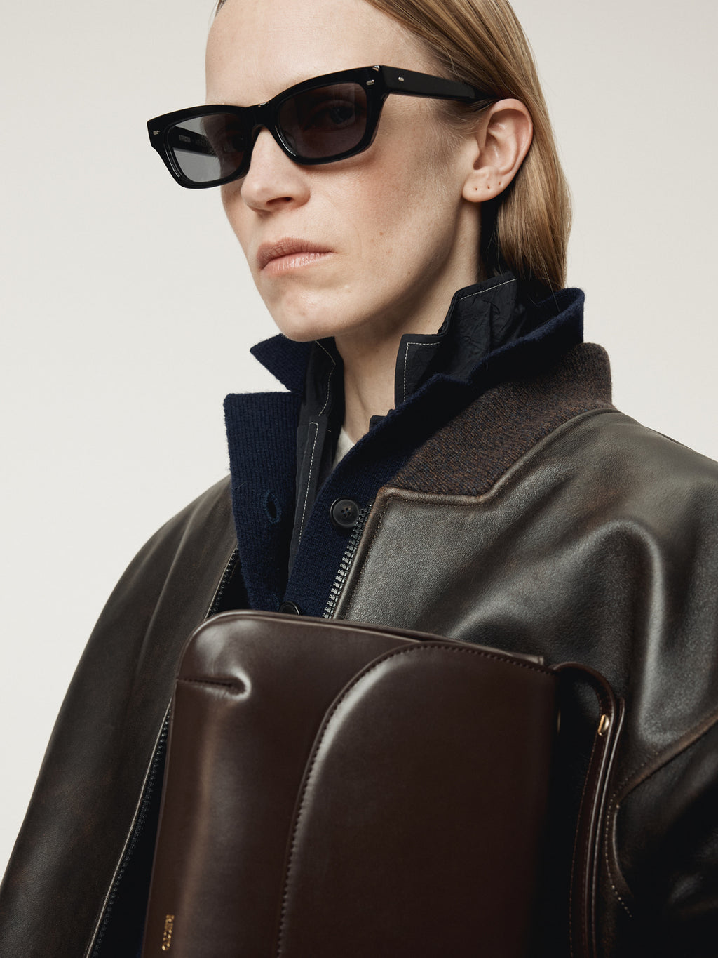 Recto - Vintage Effect Leather Bomber (Vintage Brown) product image 8 | TRAB K-Fashion Australia