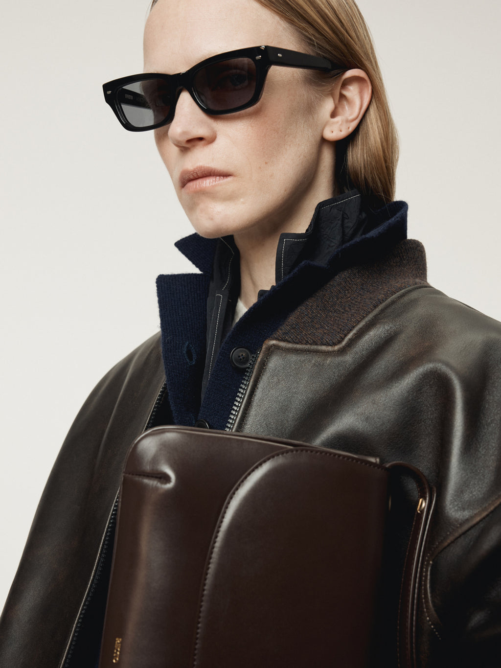 Recto - Vintage Effect Leather Bomber (Vintage Brown) product image 8 | TRAB K-Fashion Australia