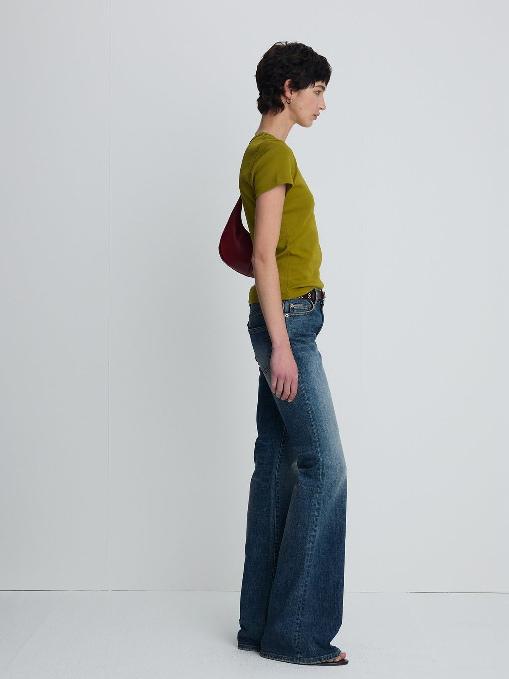 Tonywack - Low-Rise Denim Bootcut Trousers (Washed Mid Blue) product image 5 | TRAB K-Fashion Australia