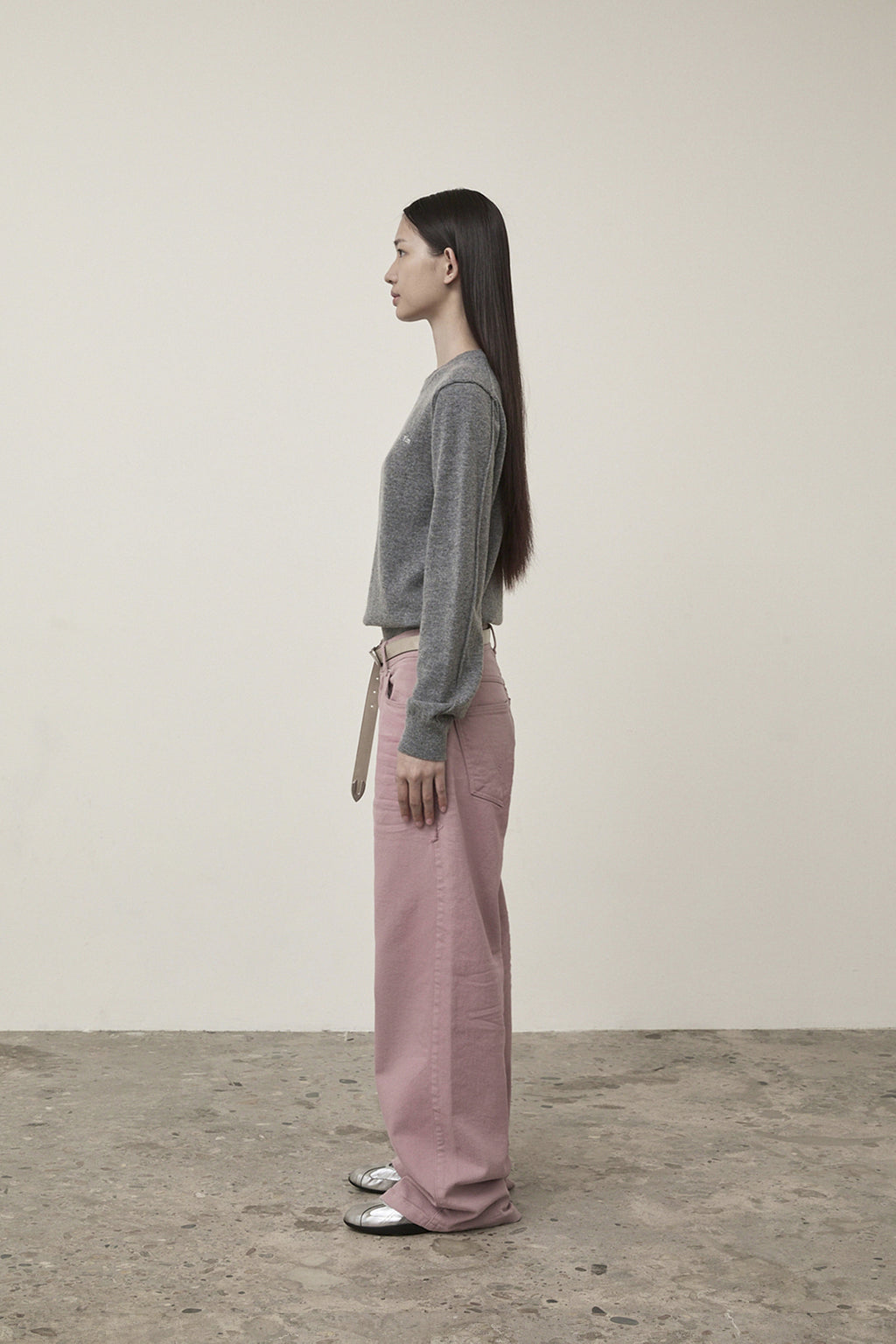 Matin Kim - Cashmere Blended Round Knit Pullover (Grey) product image 7 | TRAB K-Fashion Australia
