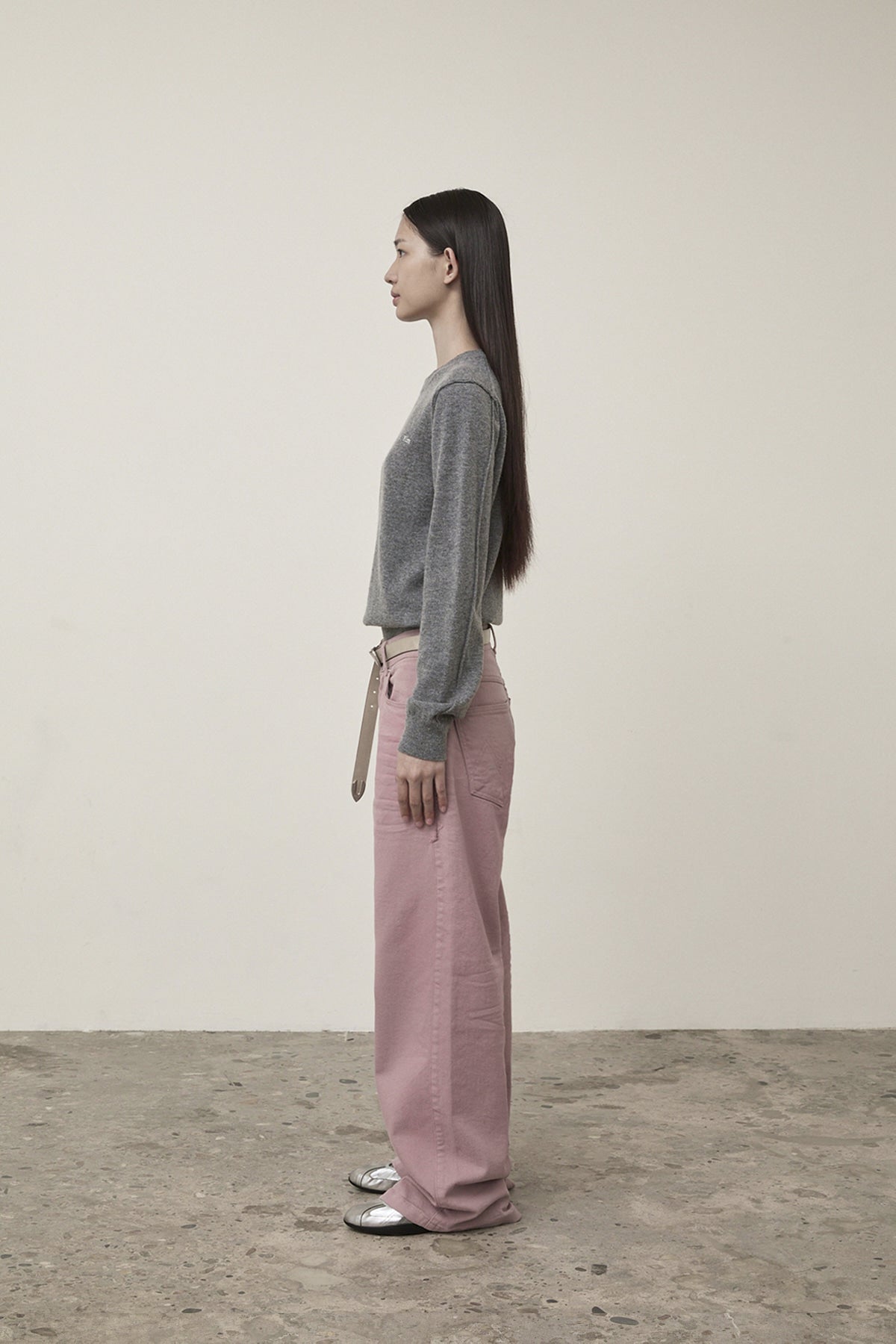 Matin Kim - Cashmere Blended Round Knit Pullover (Grey) product image 7 | TRAB K-Fashion Australia