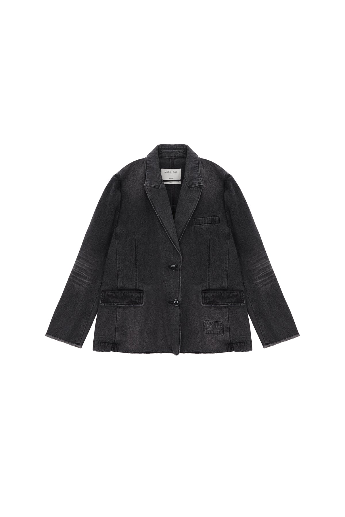 Matin Kim - Washed Denim Blazer (Grey) product image 1 | TRAB K-Fashion Australia