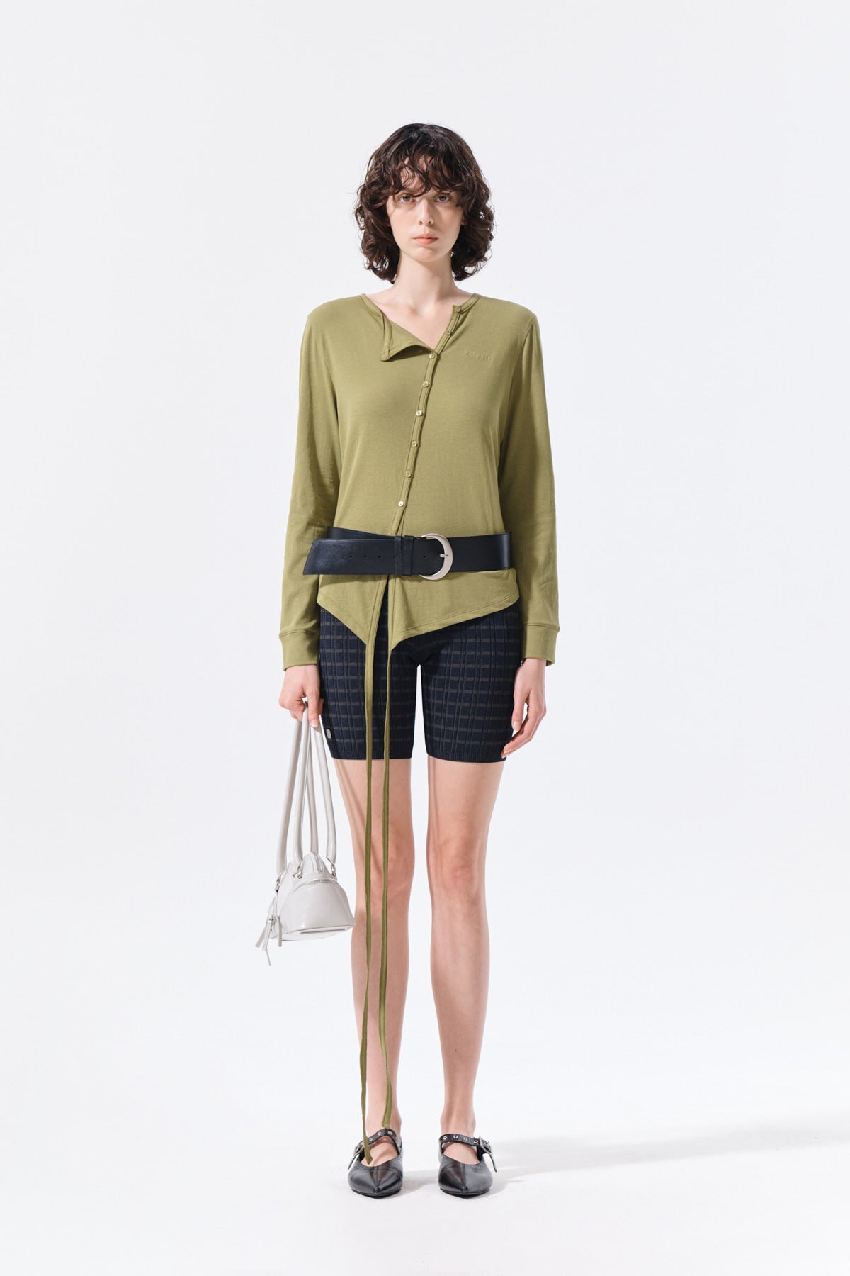 Matin Kim - Stripe Knit Shorts (Navy) product image 10 | TRAB K-Fashion Australia