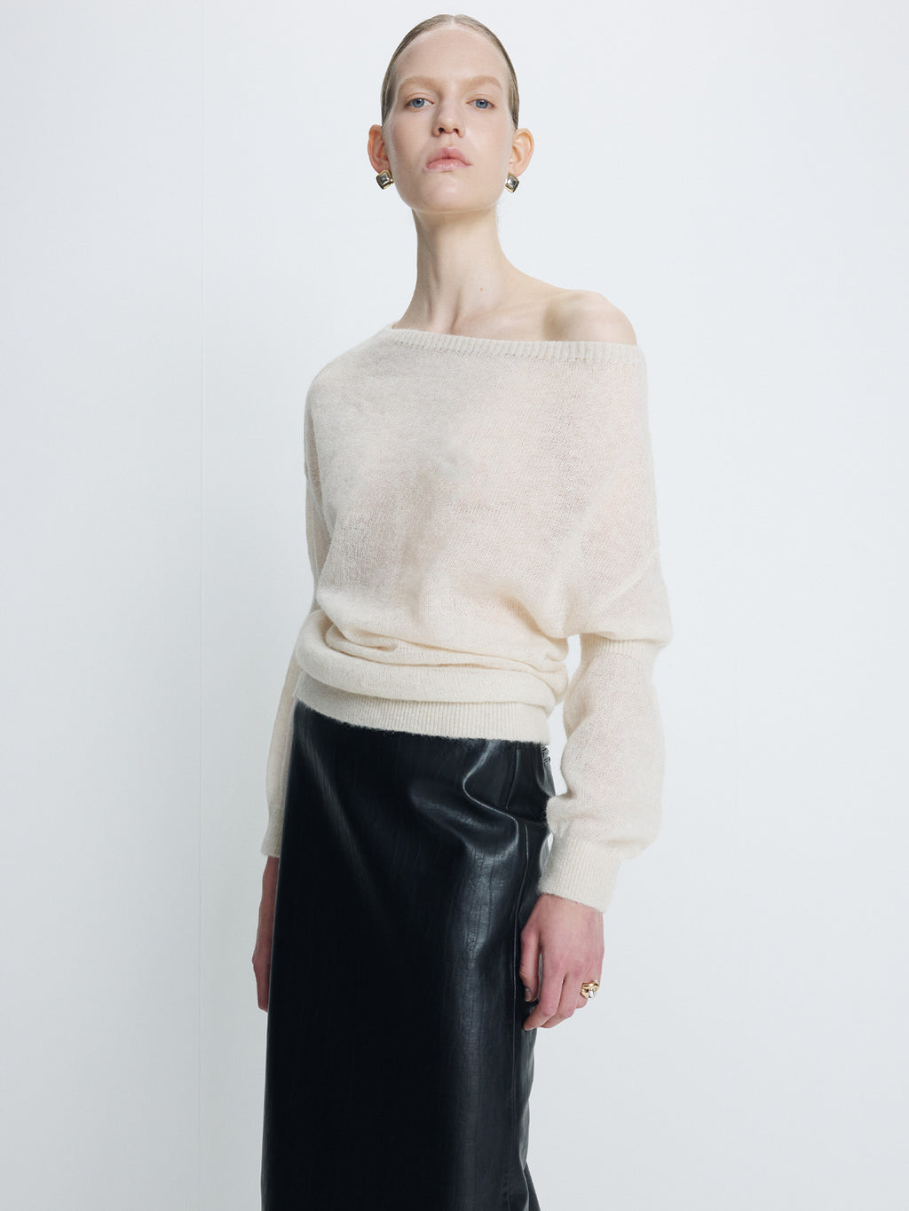 Tonywack - Convertible Rib-Band Knit Top (Ivory) product image 4 | TRAB K-Fashion Australia