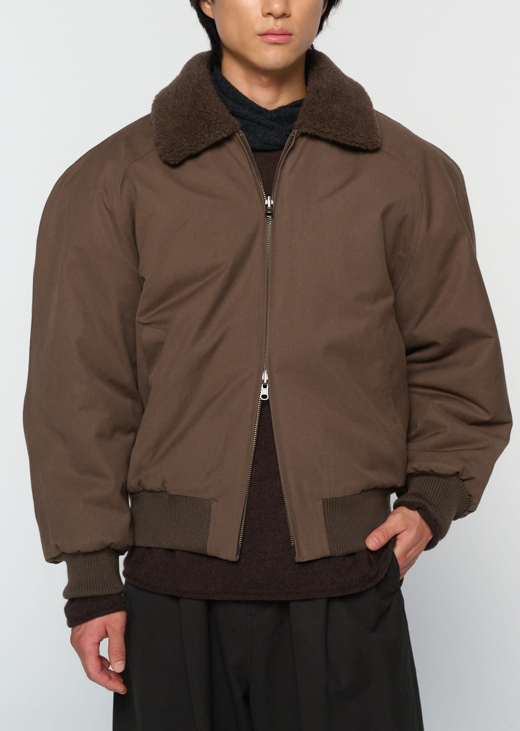 Amomento - cotton reversible shearling jumper (Brown) product image 10 | TRAB K-Fashion Australia