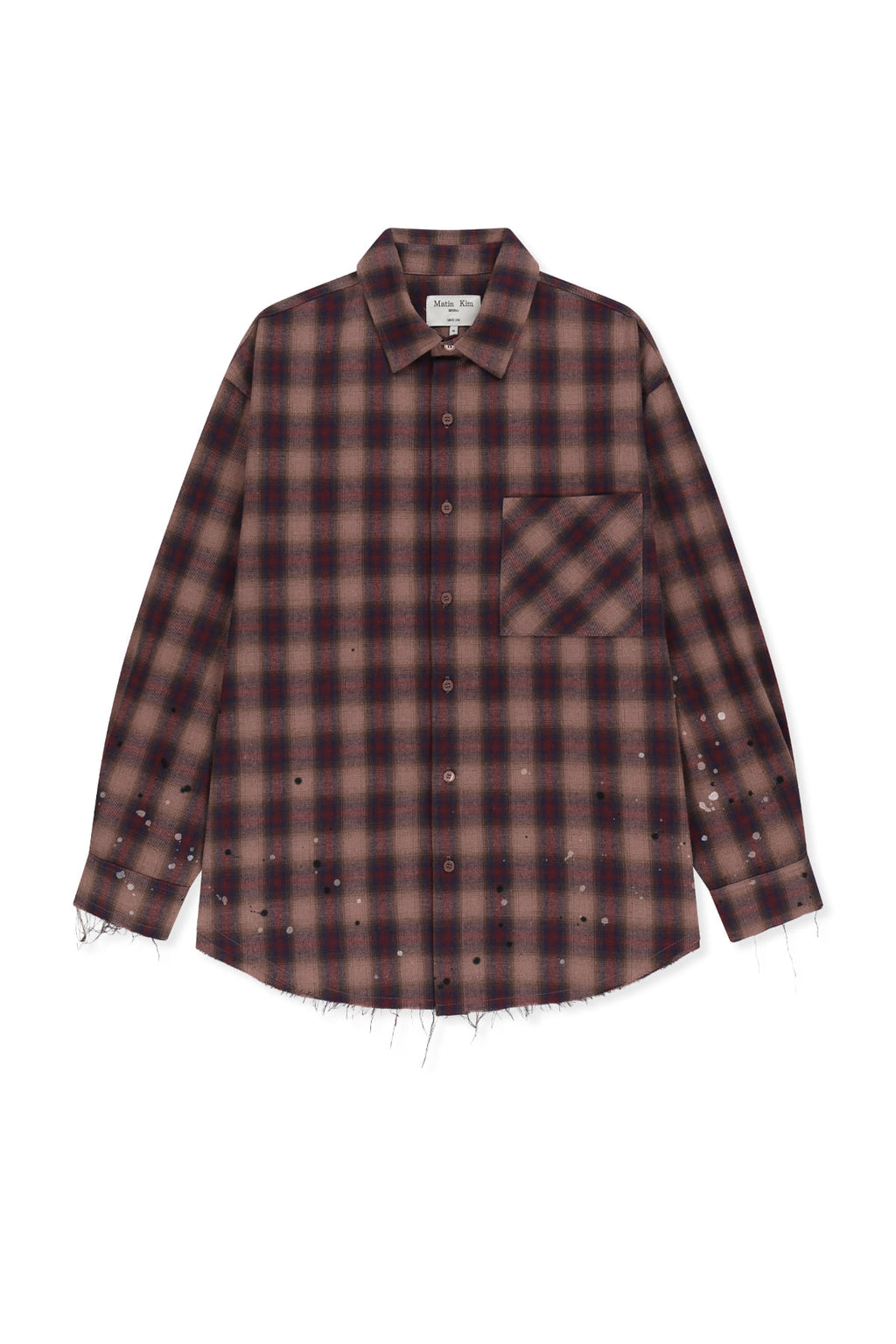 Matin Kim - Paint Effect Flannel Check Shirt (Indian Pink) product image 1 | TRAB K-Fashion Australia