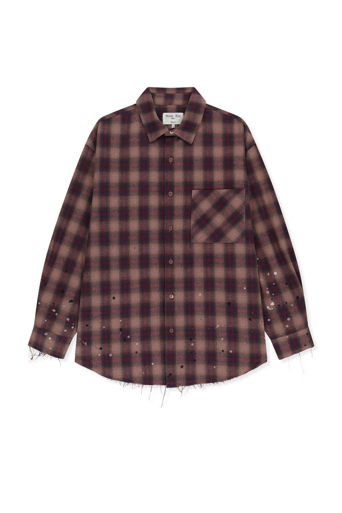 Matin Kim - Paint Effect Flannel Check Shirt (Indian Pink) product image 1 | TRAB K-Fashion Australia