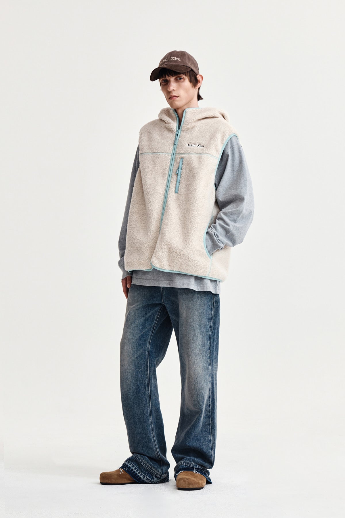 Matin Kim - Fleece Hoody Vest (Ivory) product image 14 | TRAB K-Fashion Australia