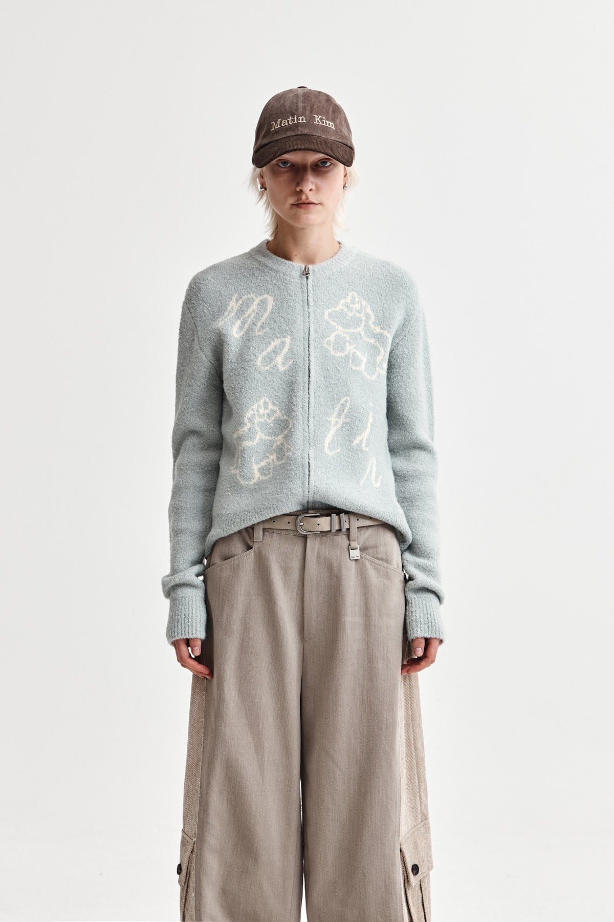 Matin Kim - Matin Poni Coni Knit Zip Up (Mint) product image 1 | TRAB K-Fashion Australia