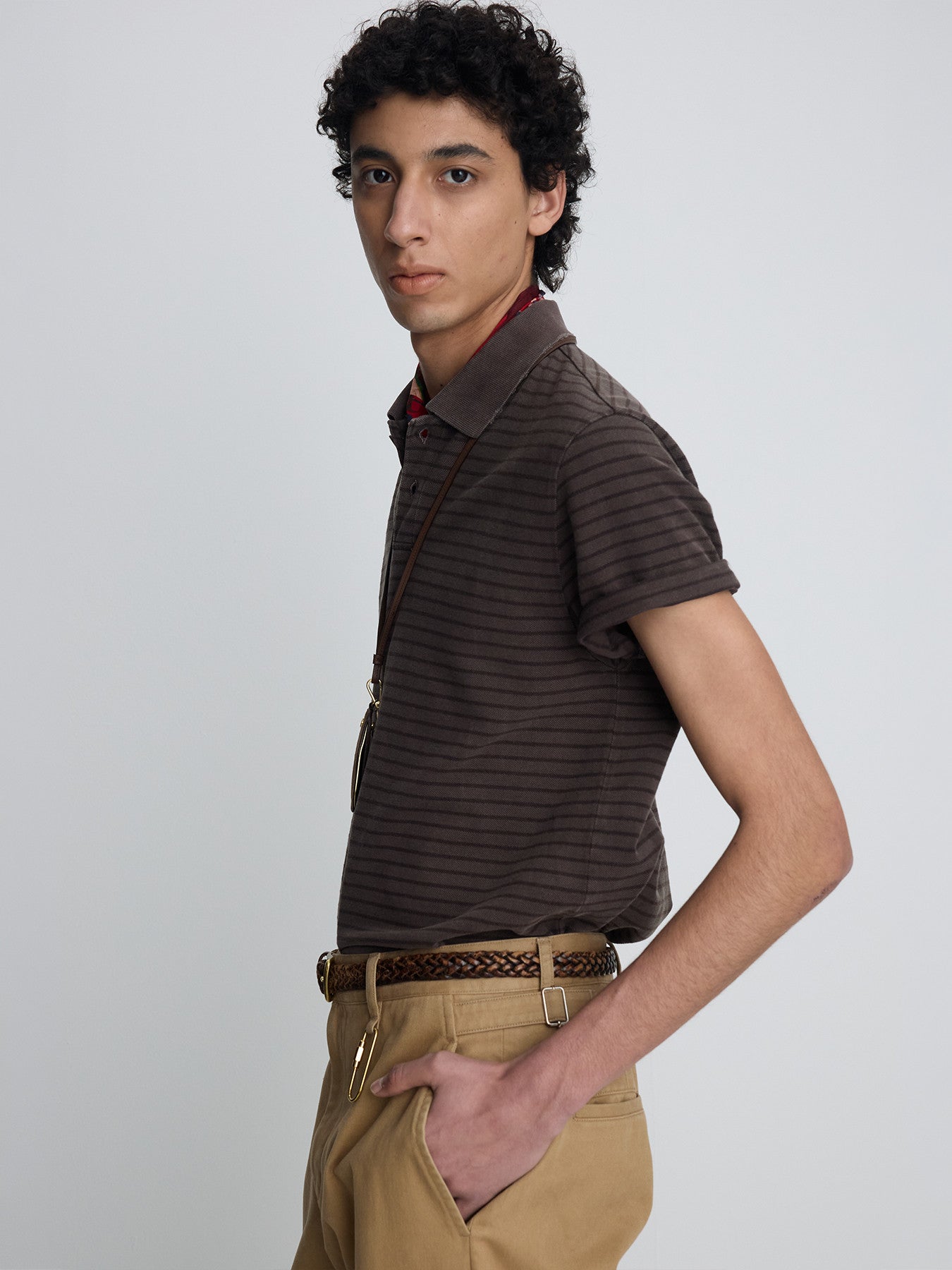 Tonywack - Garment Dyed Stripe Piqué Polo (Faded Brown) product image 6 | TRAB K-Fashion Australia