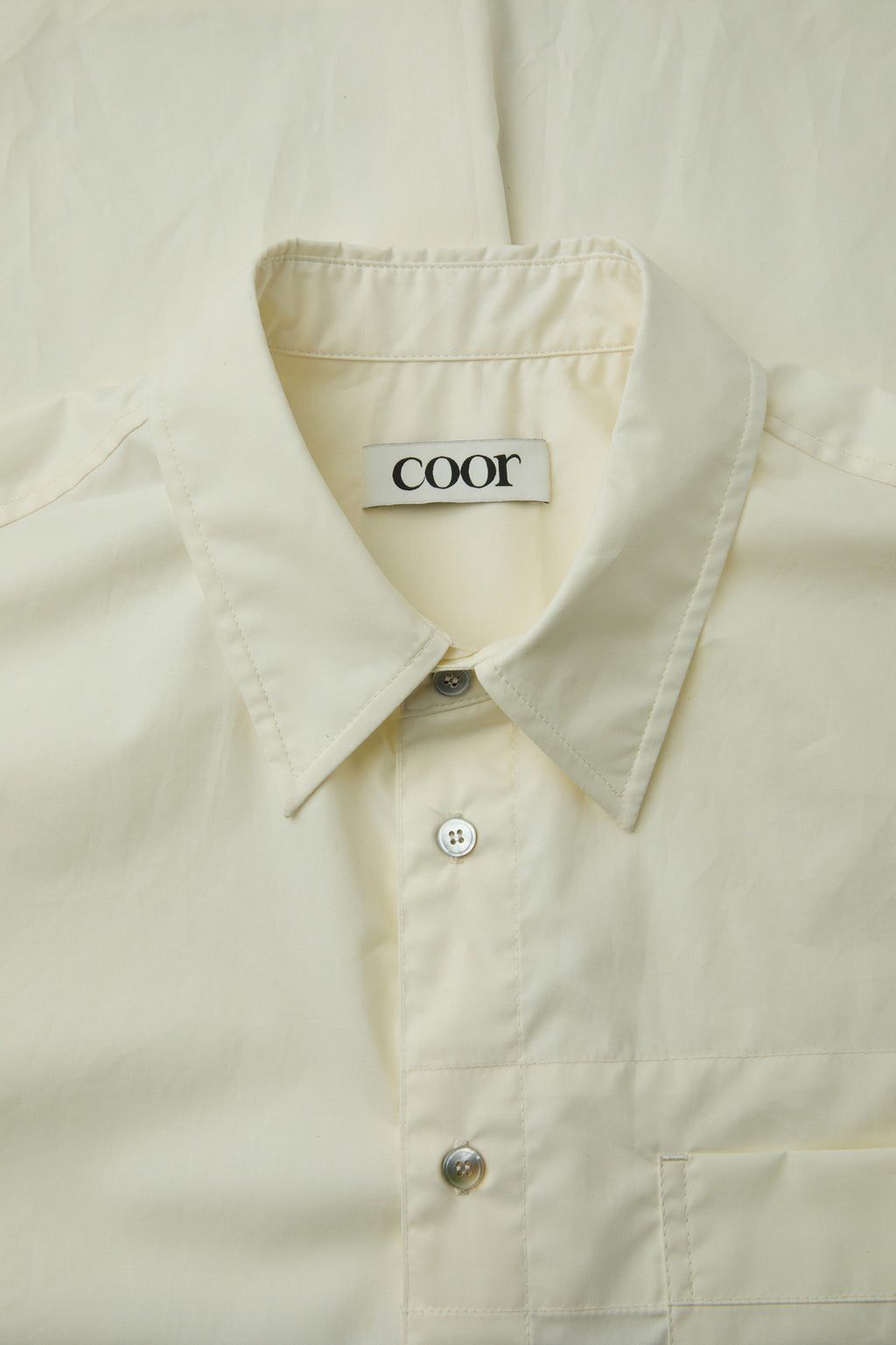Coor - One Pocket Papery Cotton Half Shirt (Ivory) product image 5 | TRAB K-Fashion Australia