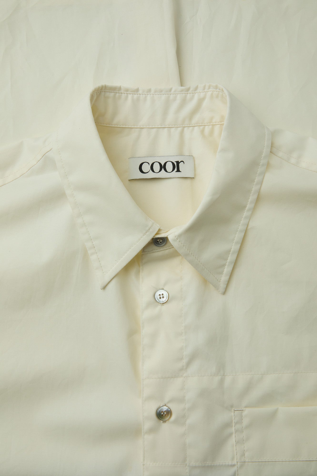 Coor - One Pocket Papery Cotton Half Shirt (Ivory) product image 5 | TRAB K-Fashion Australia