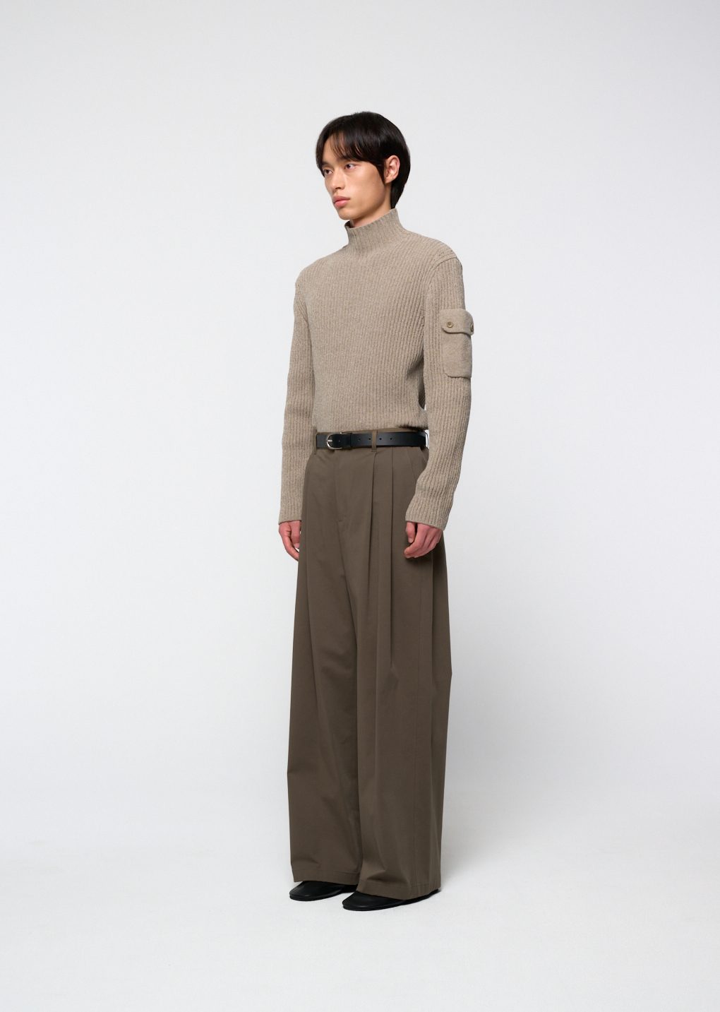 Amomento - Ribbed velvet knit top (Beige) product image 3 | TRAB K-Fashion Australia