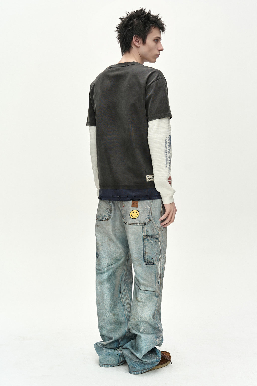 Andersson Bell - Distress Layered Long Sleeve T-Shirt (charcoal) (Charcoal) product image 3 | TRAB K-Fashion Australia