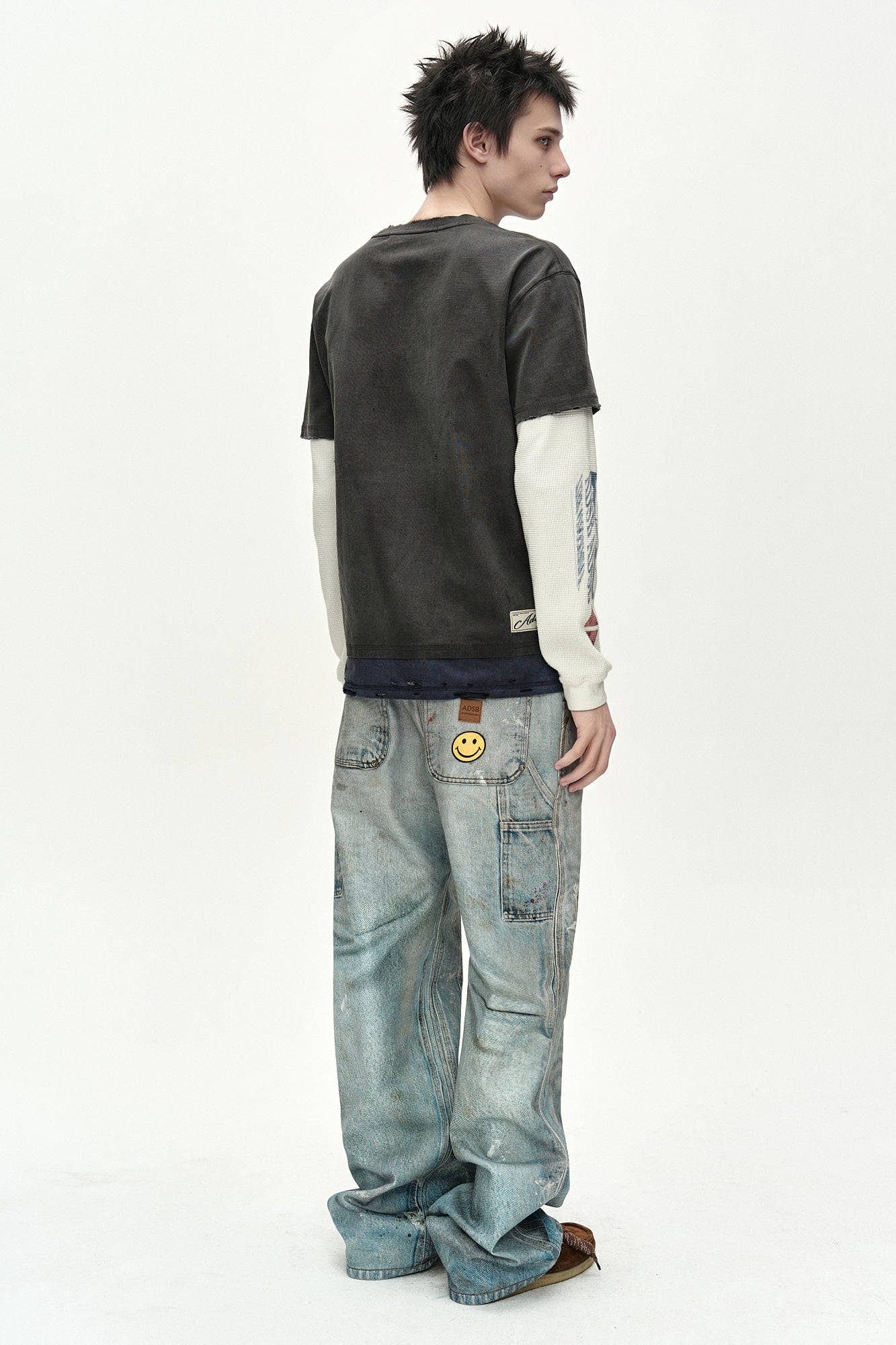 Andersson Bell - Distress Layered Long Sleeve T-Shirt (charcoal) (Charcoal) product image 3 | TRAB K-Fashion Australia