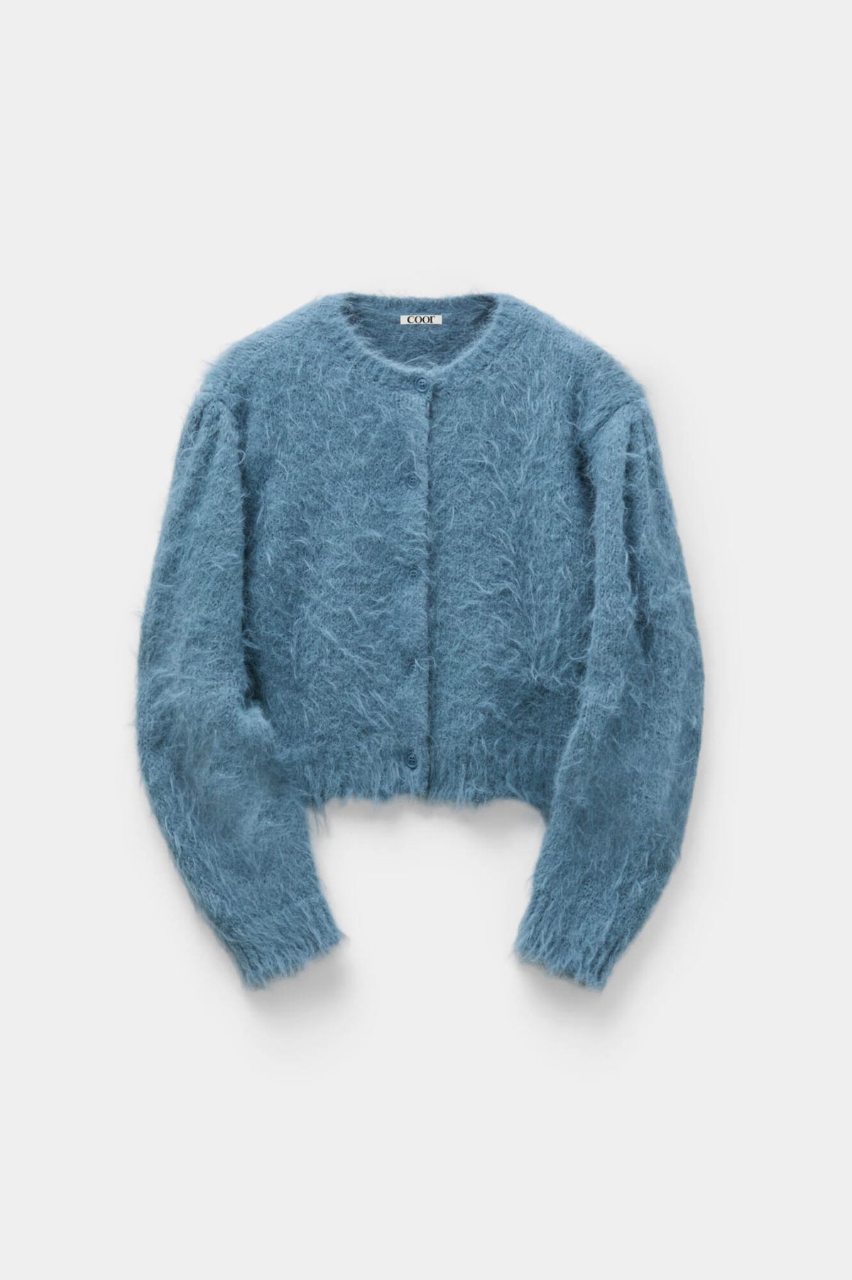 Coor - Fuzzy Cropped Cardigan (Blue) product image 1 | TRAB K-Fashion Australia