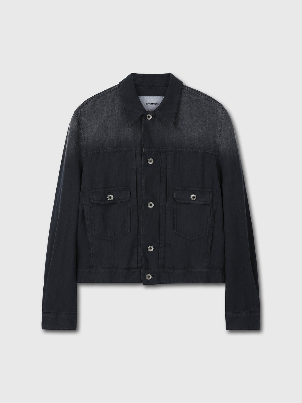 Tonywack - Cotton Linen Garment-Dyed Trucker Jacket (Faded Black) product image 7 | TRAB K-Fashion Australia