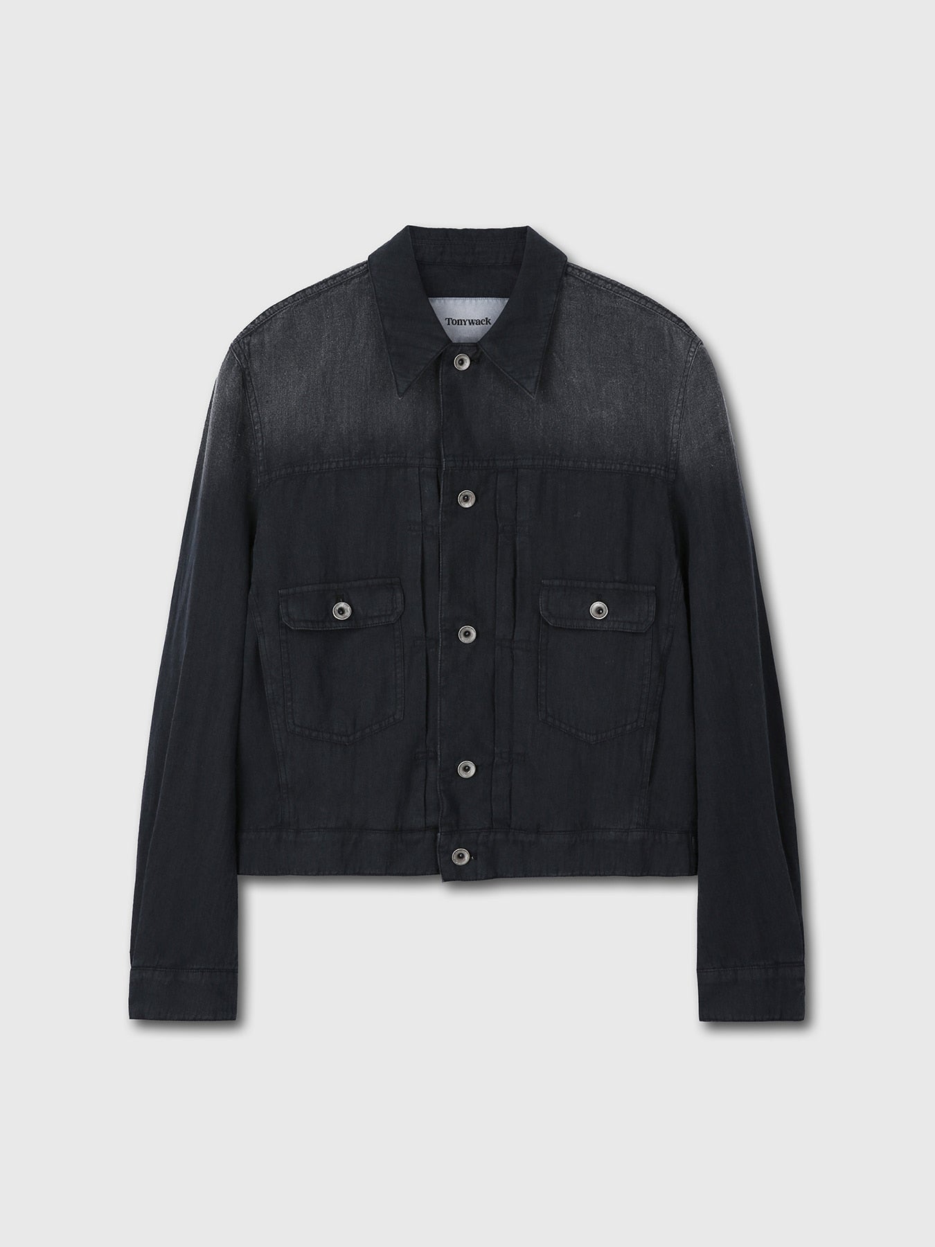 Tonywack - Cotton Linen Garment-Dyed Trucker Jacket (Faded Black) product image 7 | TRAB K-Fashion Australia