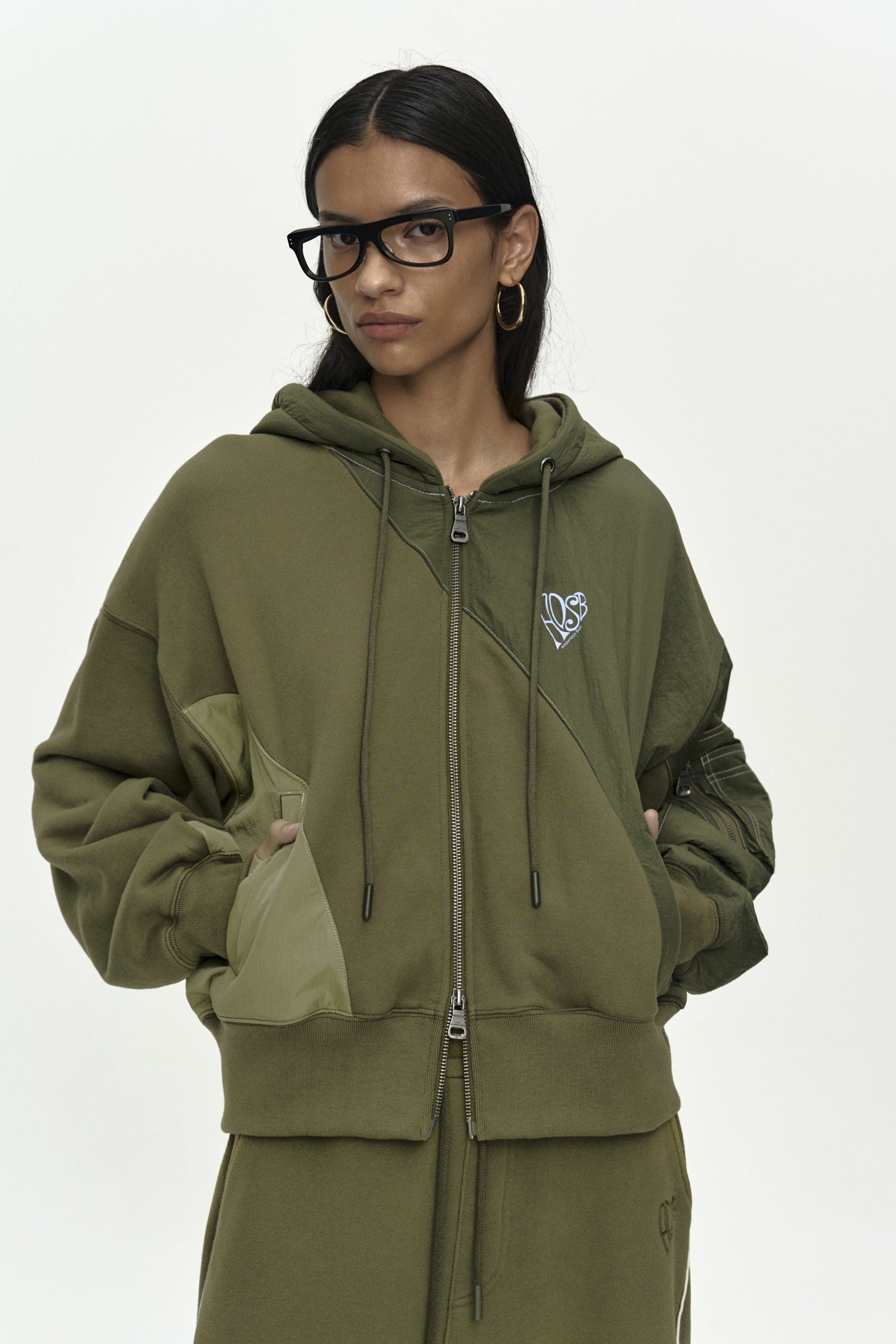 Andersson Bell - Unisex Piping Line Dyed Sweat Pants (Khaki) product image 4 | TRAB K-Fashion Australia