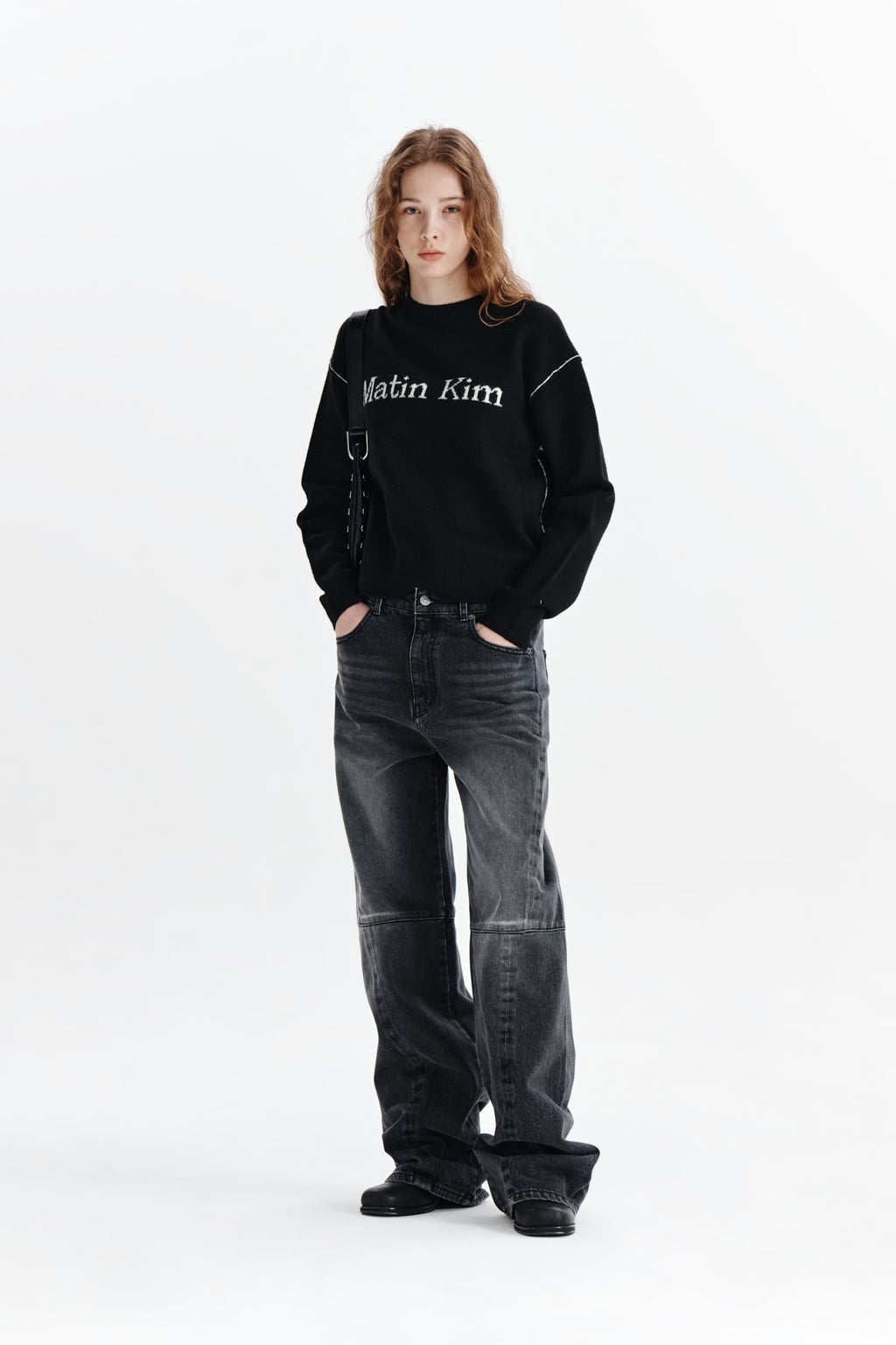 Matin Kim - Side Washed Denim Pants (Black) product image 8 | TRAB K-Fashion Australia