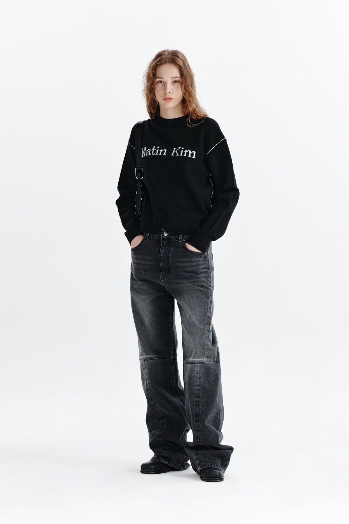 Matin Kim - Side Washed Denim Pants (Black) product image 8 | TRAB K-Fashion Australia