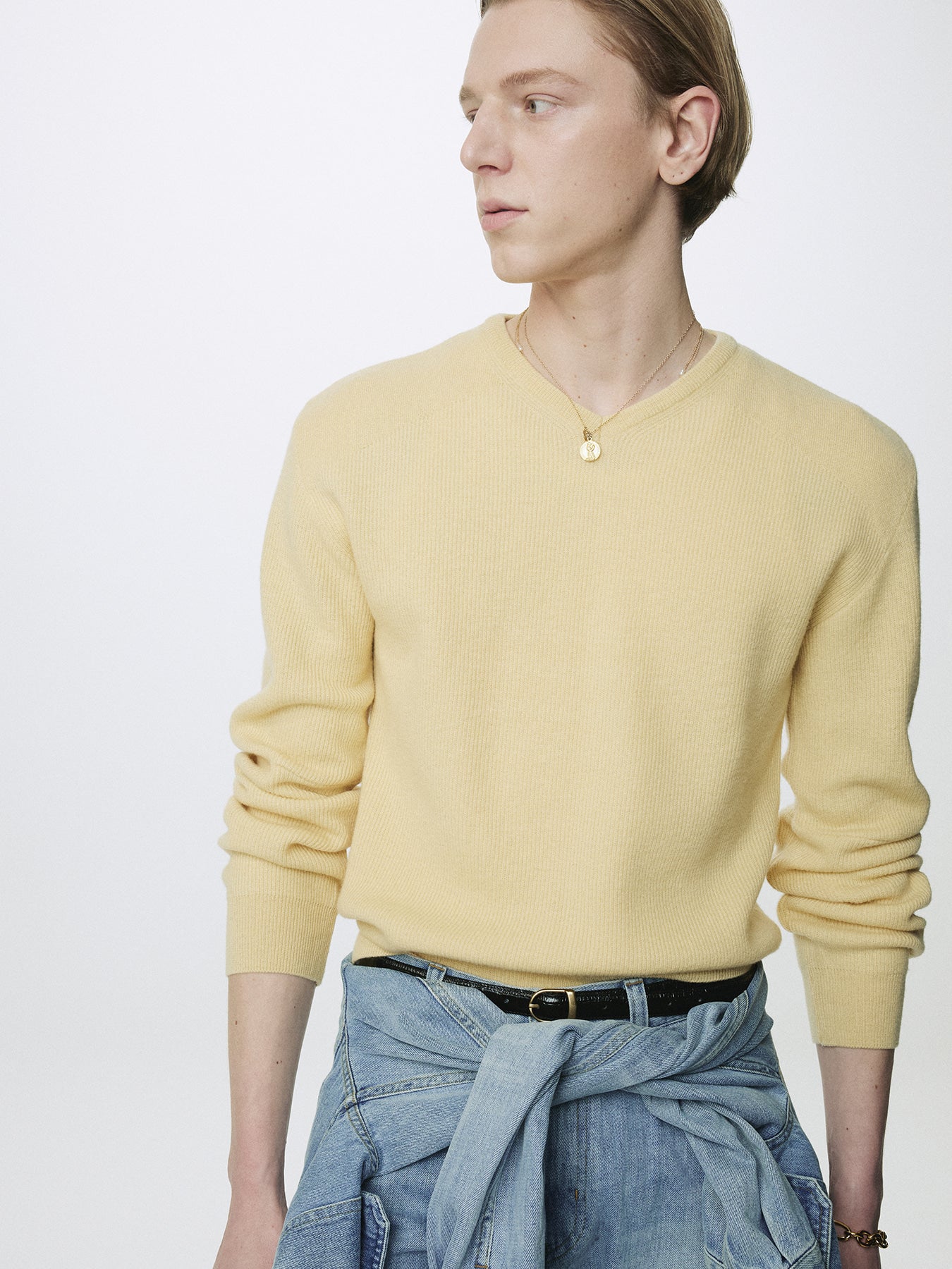 Tonywack - Super Fine Wool Commando V-Neck Knit (Pale Yellow) product image 5 | TRAB K-Fashion Australia
