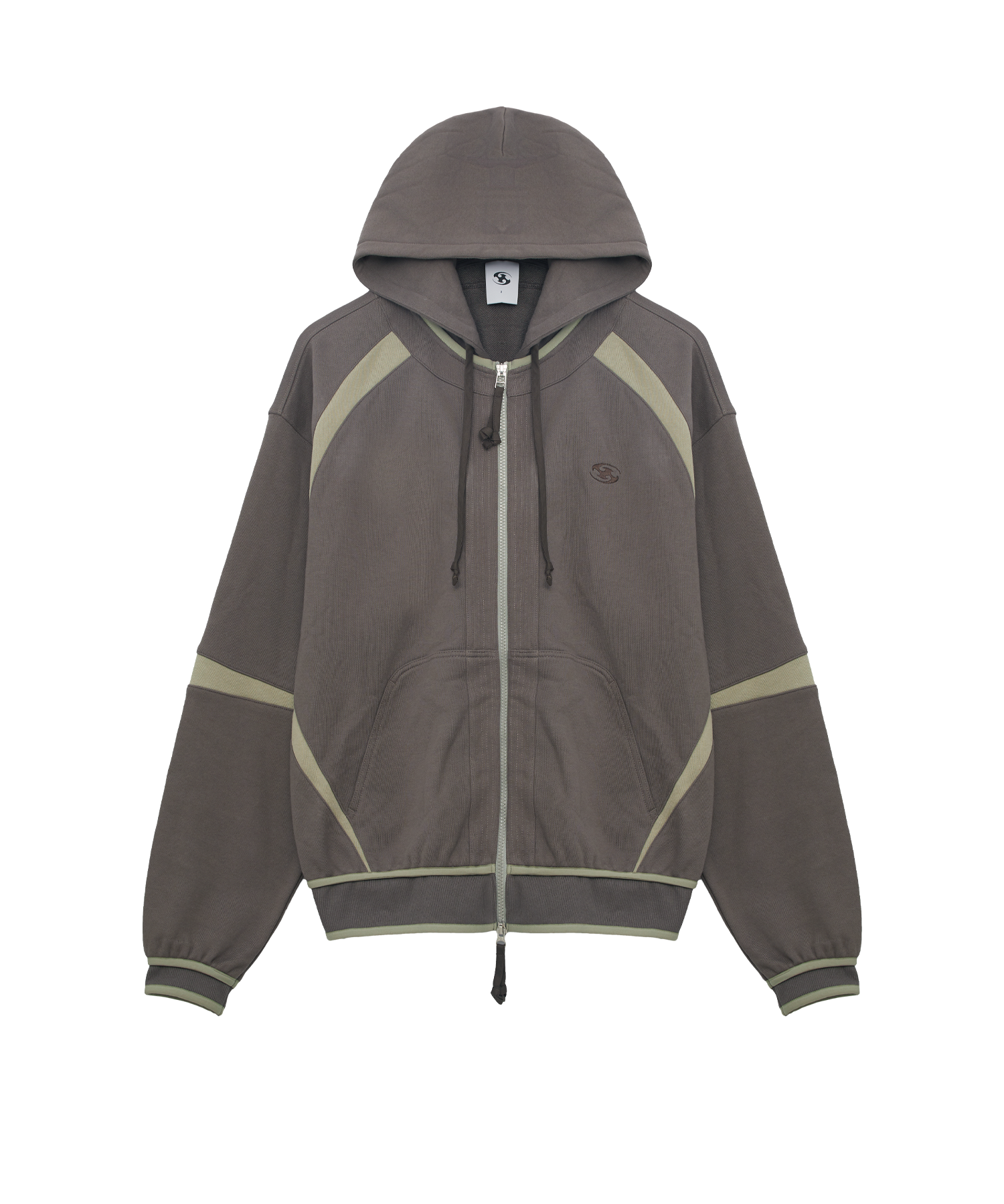 San San Gear - Oblique Hoodie Zip-Up (Ash Brown) product image 3 | TRAB K-Fashion Australia