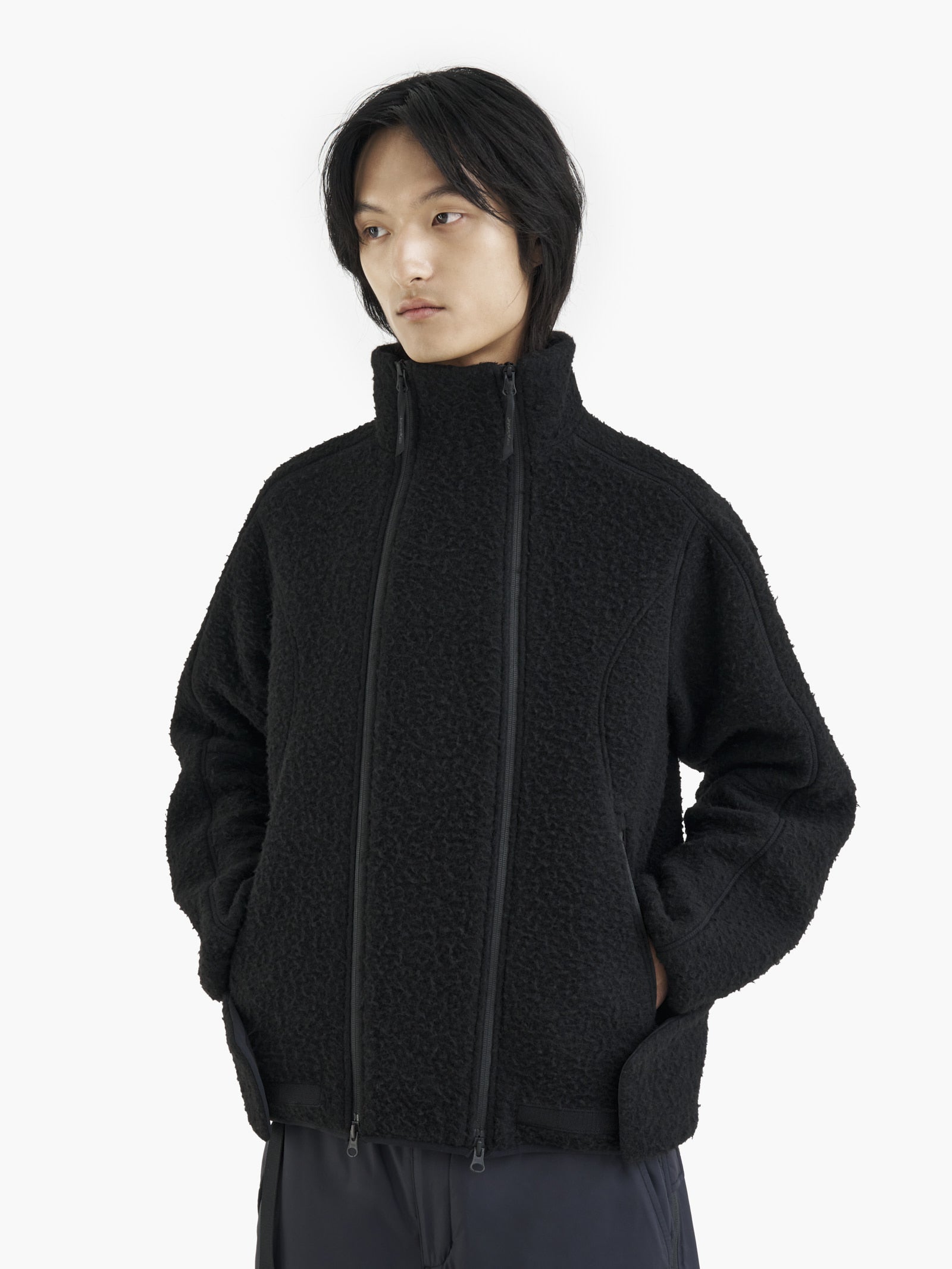 Jiyong Kim - Double Zip Fleece (Black) product image 2 | TRAB K-Fashion Australia