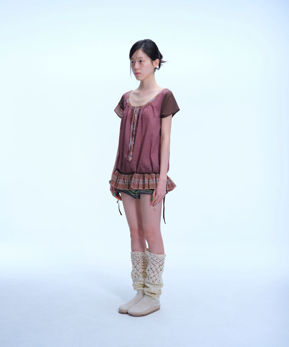 Coyseio - Strap Shirring Blouse (Brown) product image 11 | TRAB K-Fashion Australia