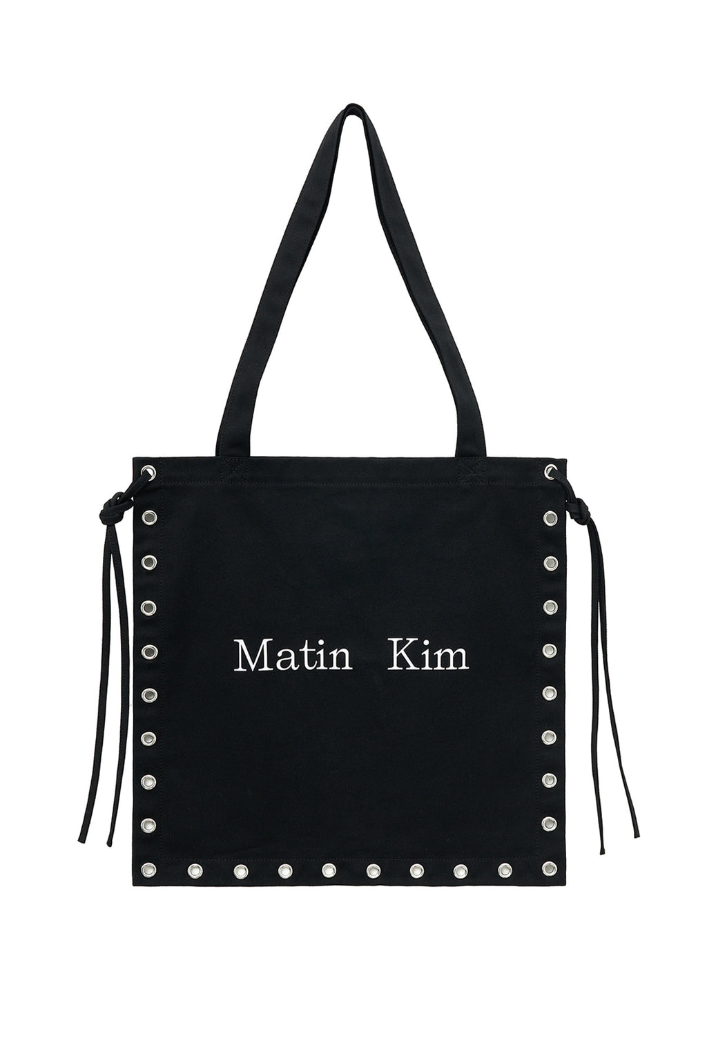 Matin Kim - Eyelet Logo Canvas Ecobag (Black) product image 1 | TRAB K-Fashion Australia