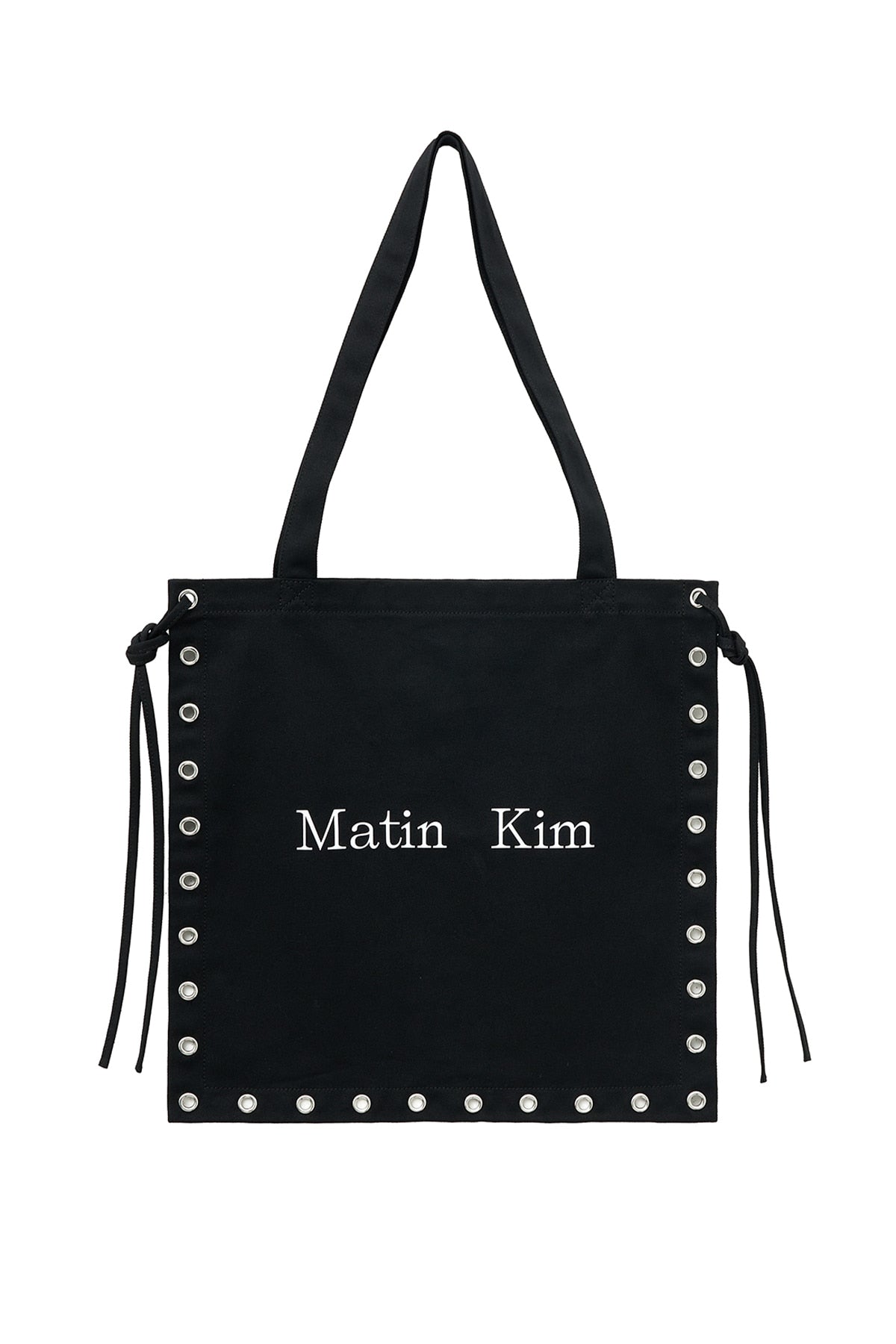 Matin Kim - Eyelet Logo Canvas Ecobag (Black) product image 1 | TRAB K-Fashion Australia