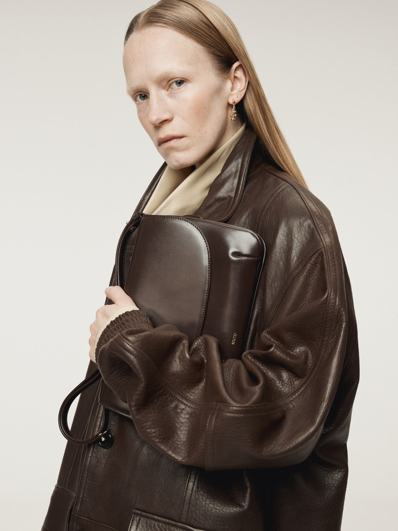 Recto - Oversized Leather Coat (Dark Brown) product image 4 | TRAB K-Fashion Australia