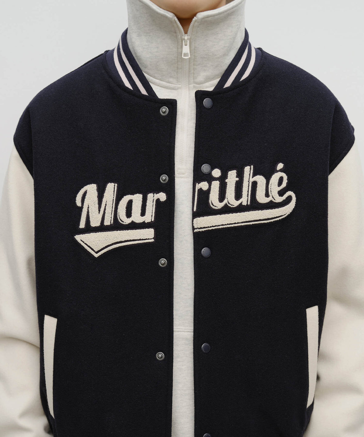 Marithe & Francois Girbaud - Wool Varsity Jacket (Dark Navy) product image 4 | TRAB K-Fashion Australia