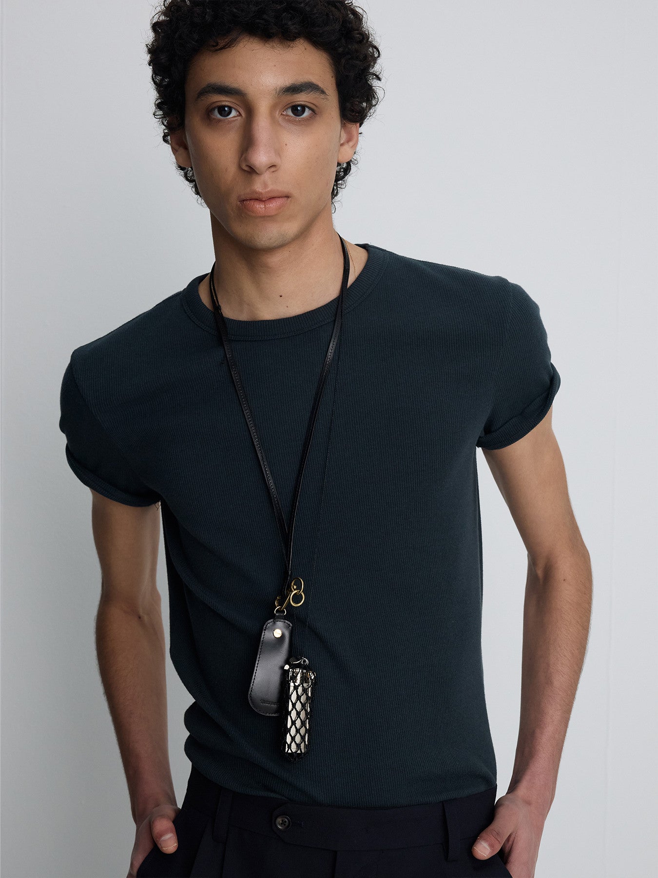 Tonywack - Soft Ribbed Fitted T-Shirt (Navy Teal) product image 5 | TRAB K-Fashion Australia