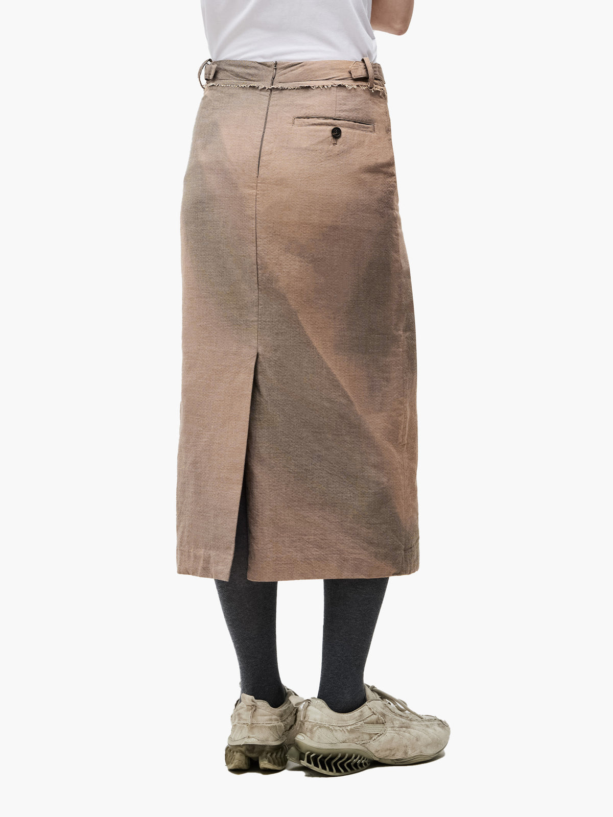 Jiyong Kim - Sun-Bleached Raw-Edge Skirt (Beige) product image 4 | TRAB K-Fashion Australia