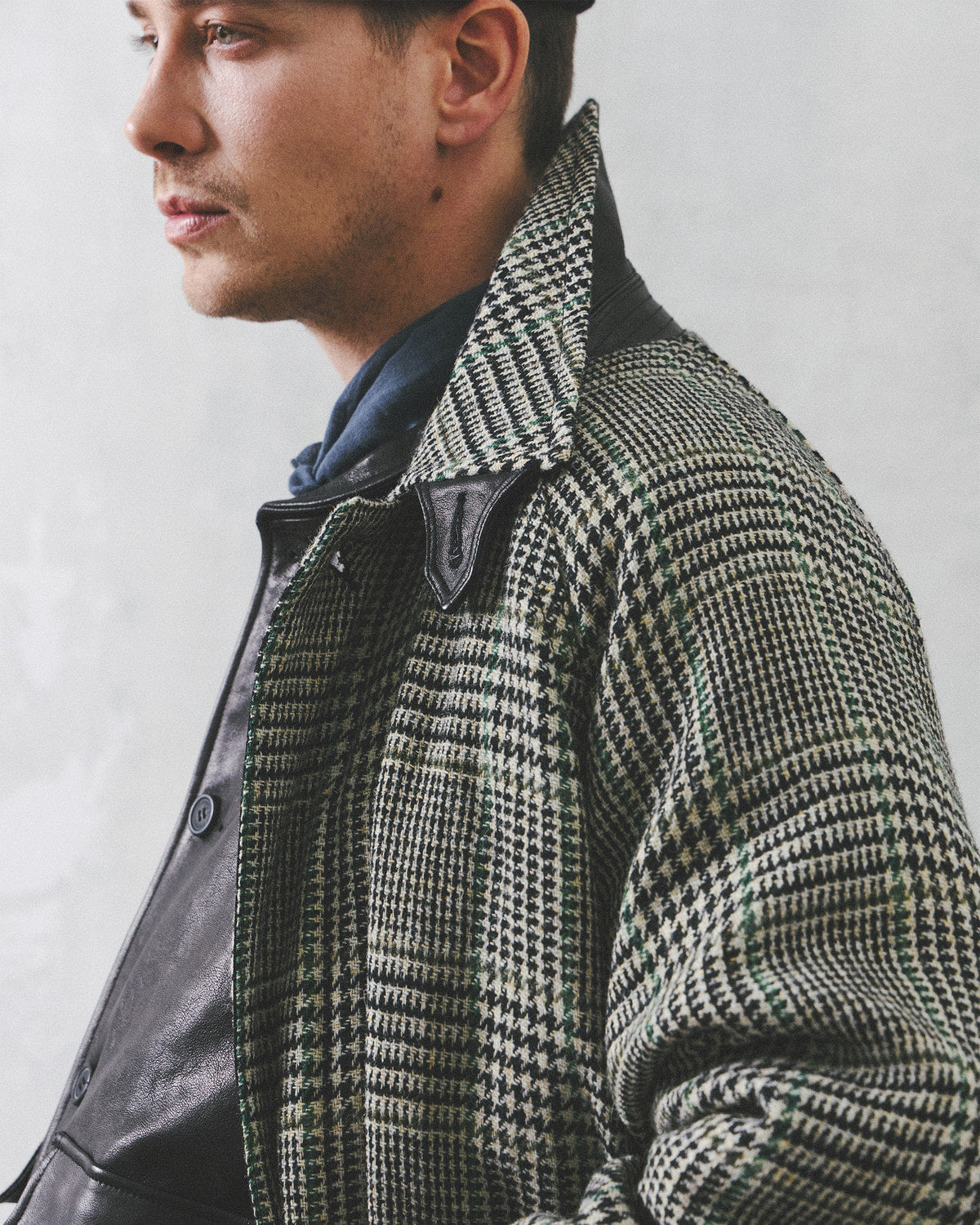 Eastlogue - Highland Balmacaan Coat (Black & Beige Wool Check) product image 4 | TRAB K-Fashion Australia
