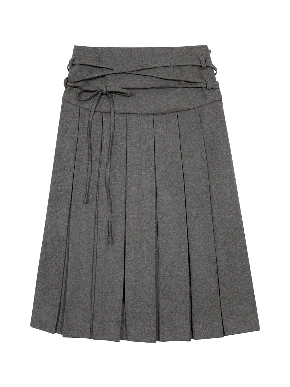 Margarin Fingers - String Pleats Skirt (Charcoal) product image 2 | TRAB K-Fashion Australia