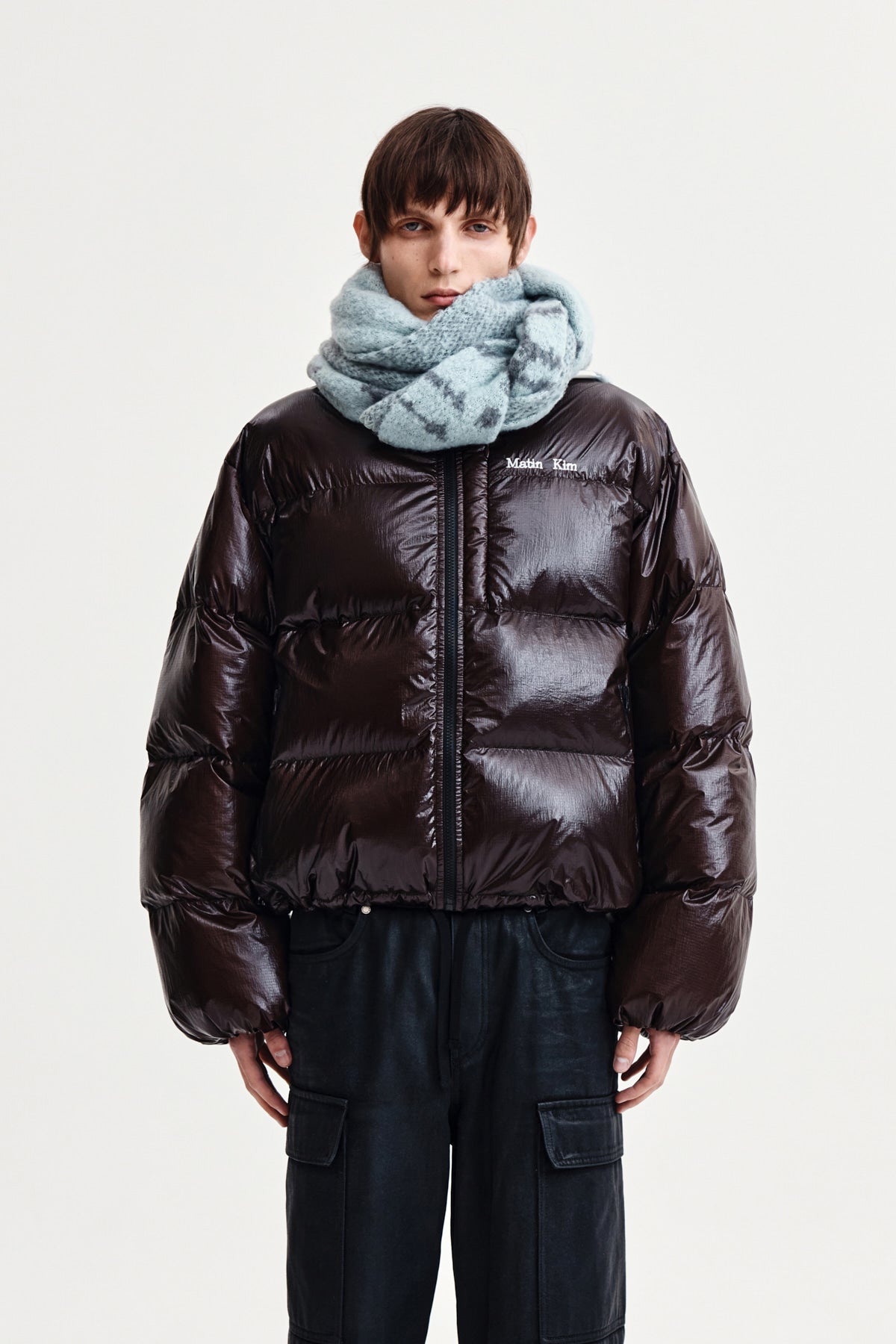Matin Kim - Small Logo Volume Down Jumper (Dark Brown) product image 5 | TRAB K-Fashion Australia