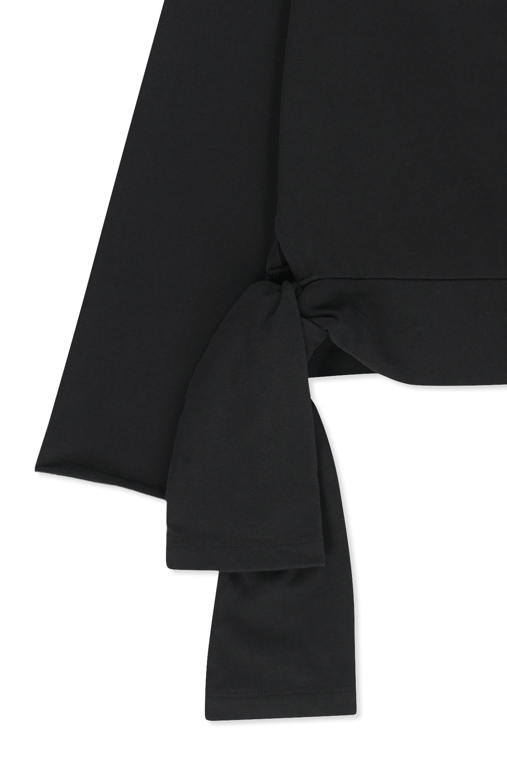 Matin Kim - Back Logo Raw Cut Boat Neck Top (Black) product image 4 | TRAB K-Fashion Australia