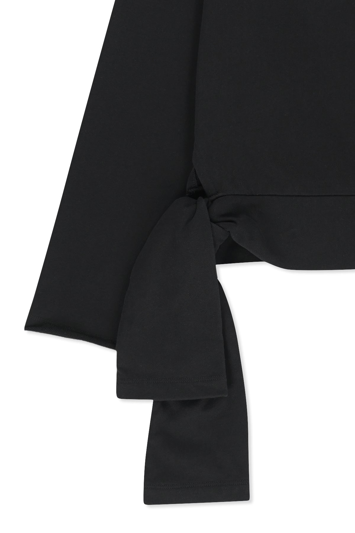 Matin Kim - Back Logo Raw Cut Boat Neck Top (Black) product image 4 | TRAB K-Fashion Australia